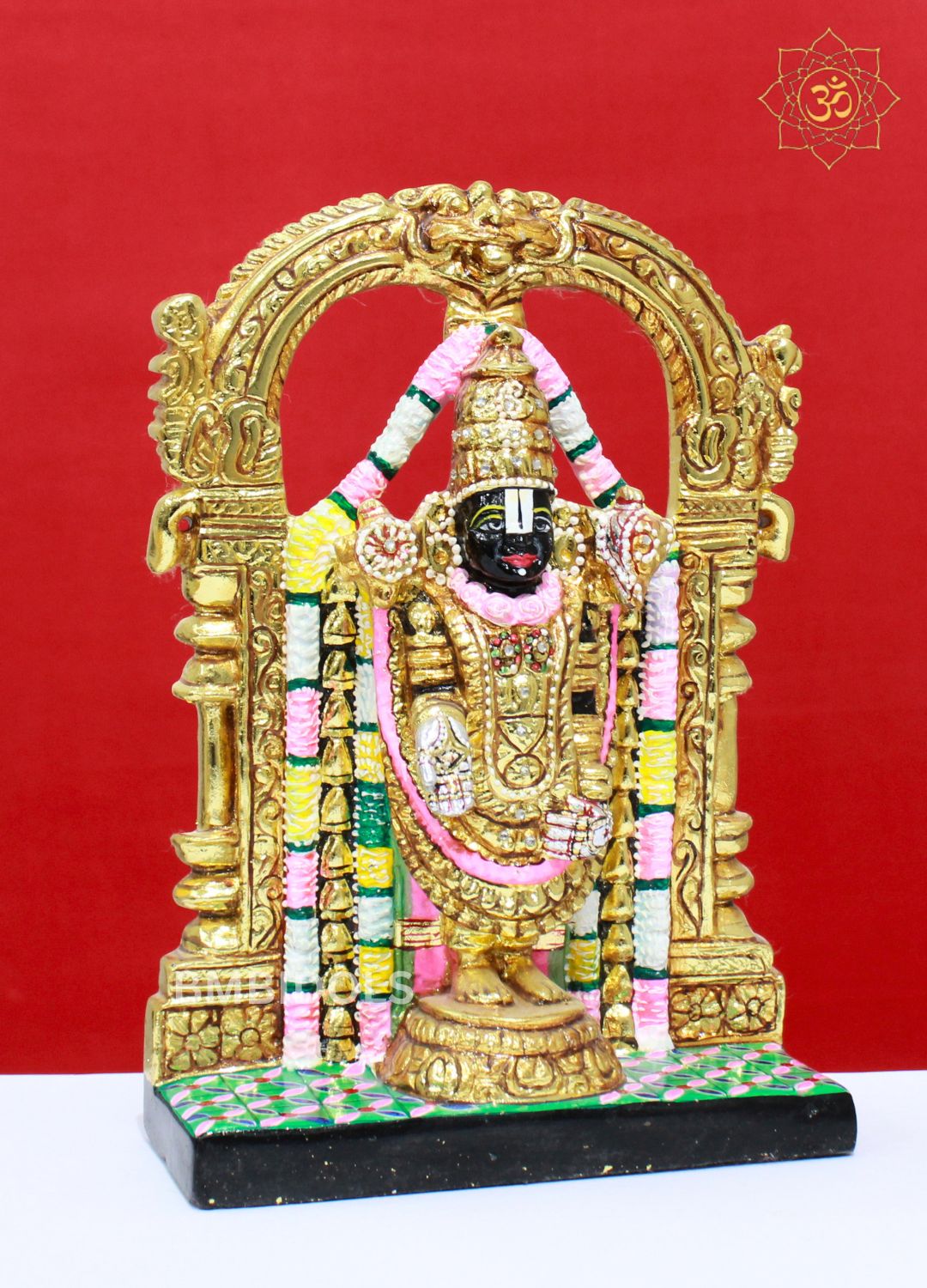 Black Stone Tirupati Balaji Statue for Homes and Temples in 12inches