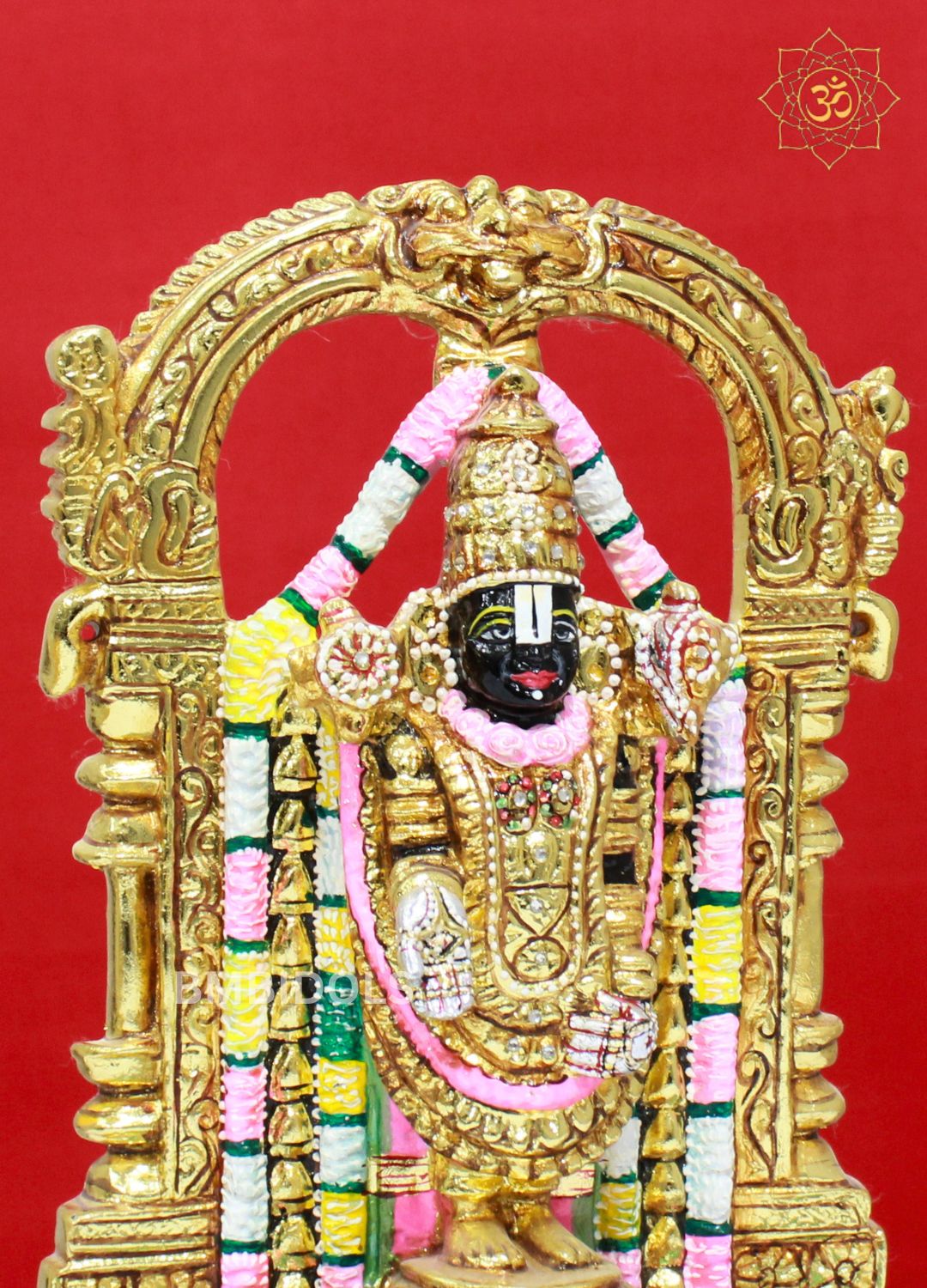 Black Stone Tirupati Balaji Statue for Homes and Temples in 12inches