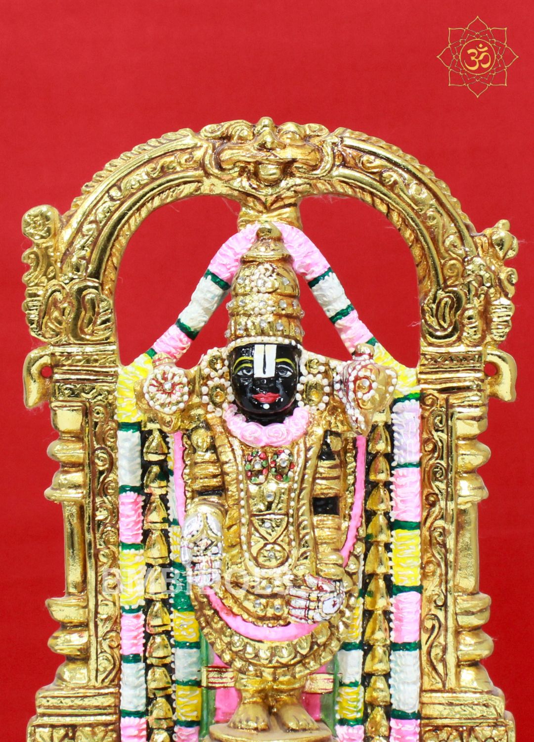 Black Stone Tirupati Balaji Statue for Homes and Temples in 12inches