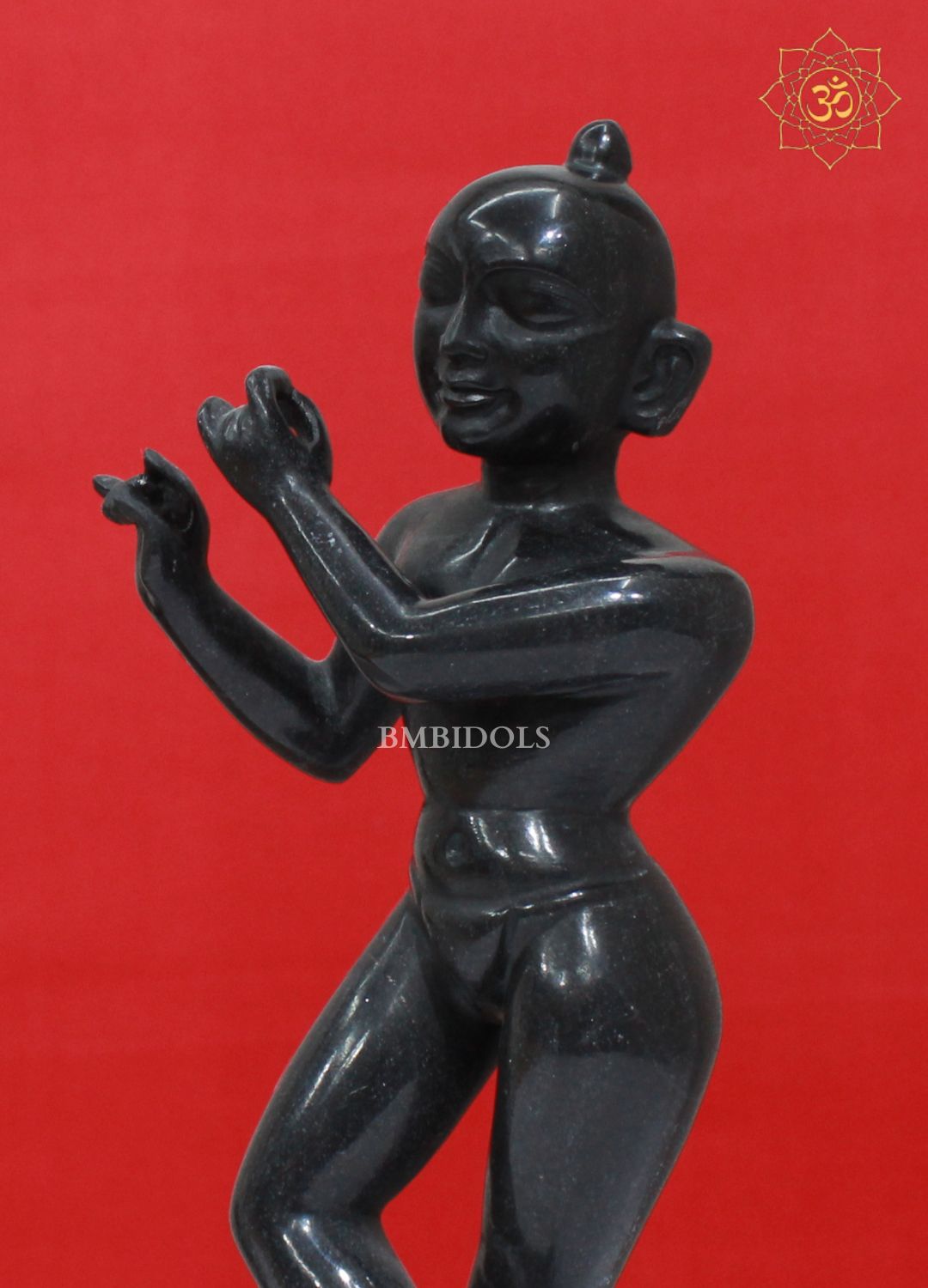 Black Stone Radha Raman Krishna Murti for Homes or Temples