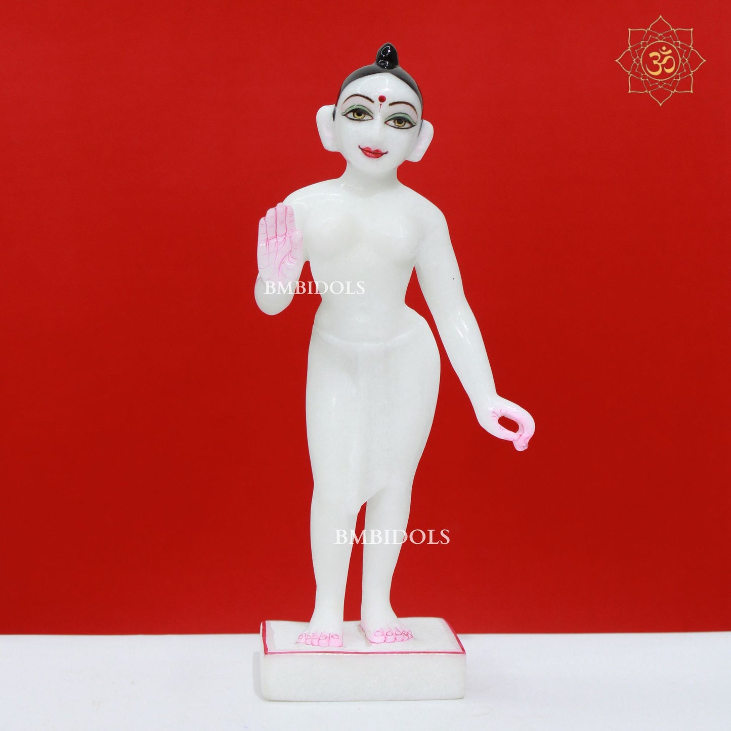 White Iskcon Radha Krishna Marble Murti in 11inches