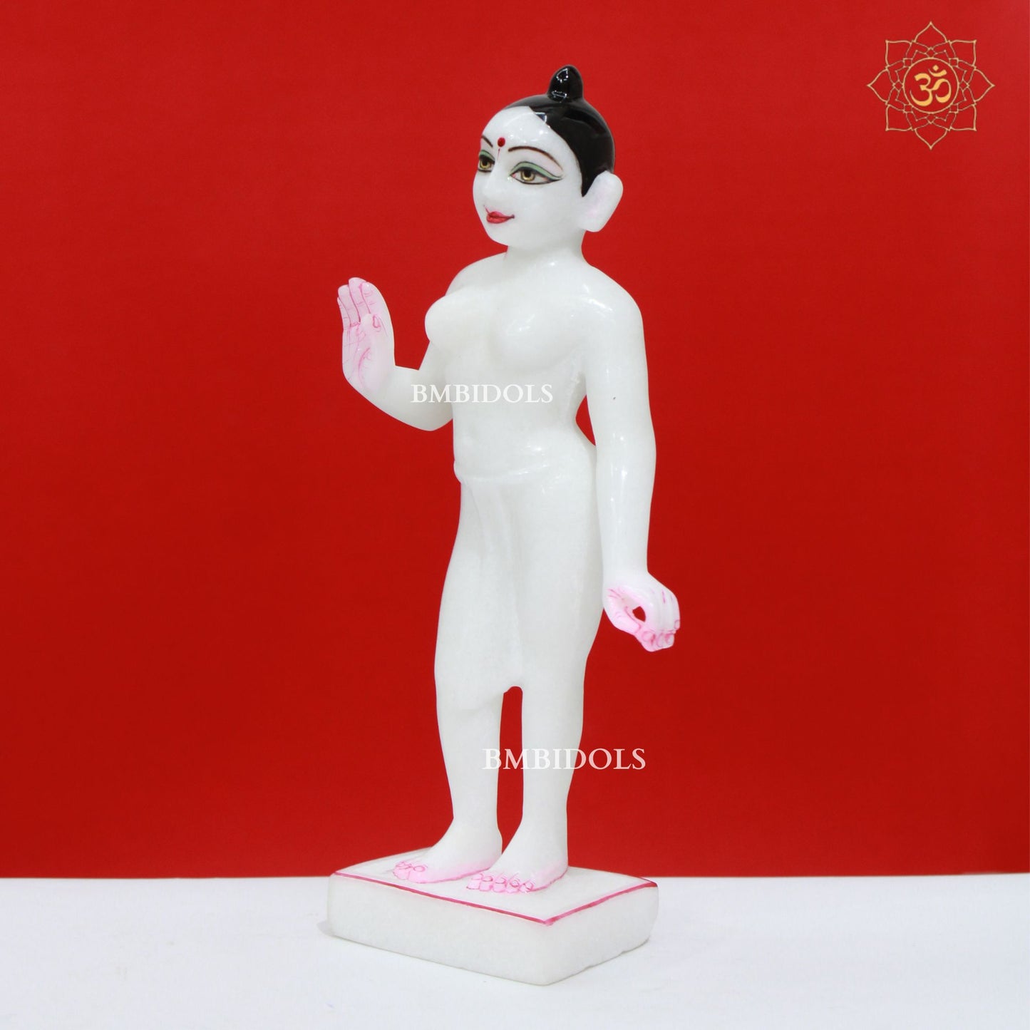 White Iskcon Radha Krishna Marble Murti in 11inches