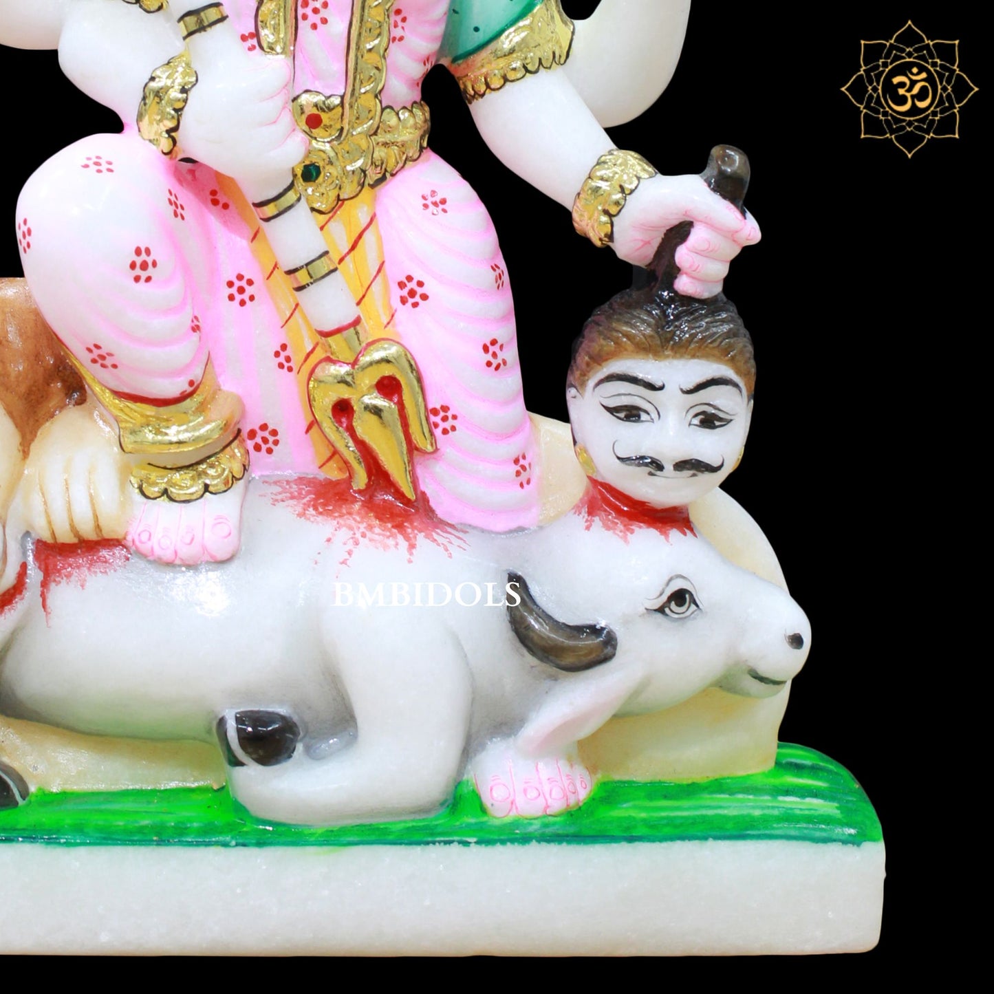 Marble Mahisasuri Durga Murti made in 10inches for Homes and Temples