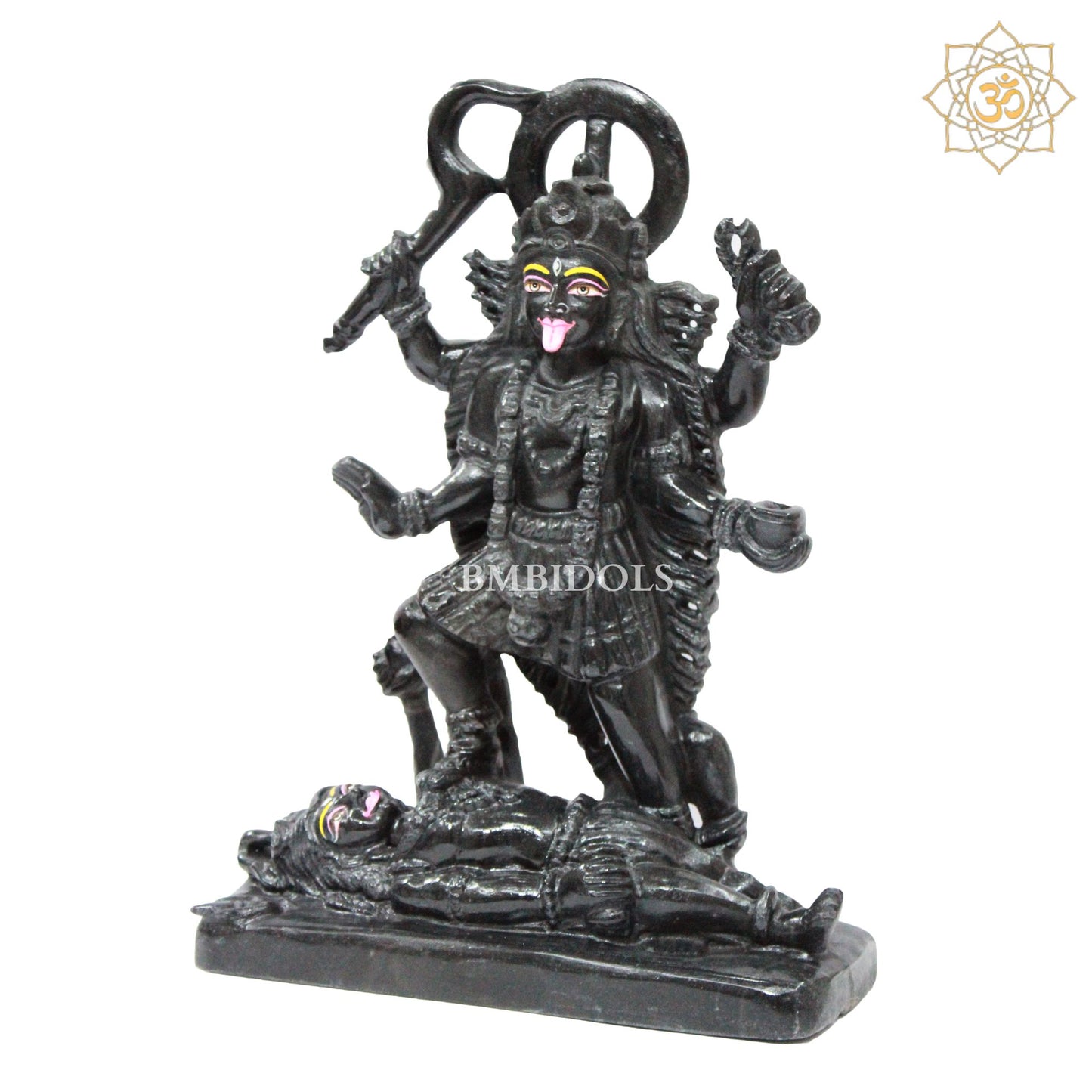 Black Stone Mahakali Statue designed for Homes and Temples in 12inches