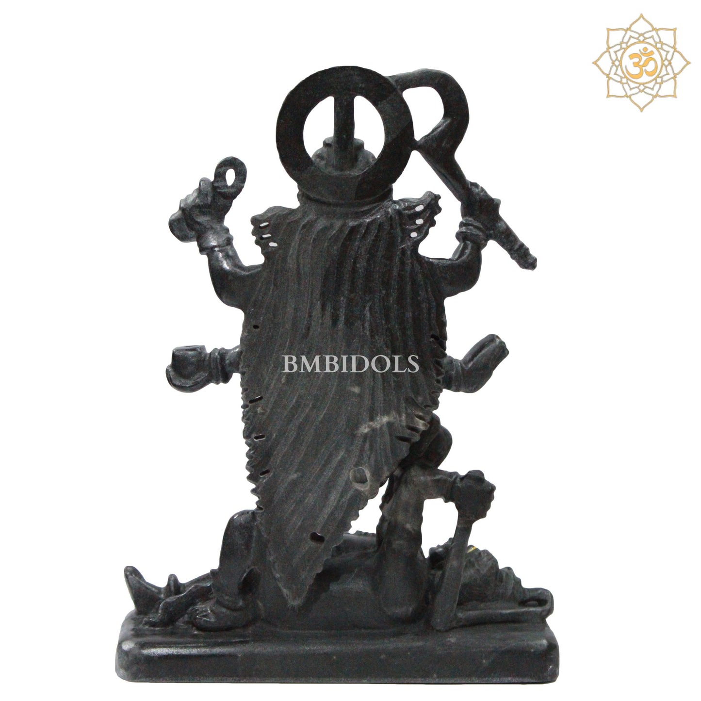 Black Stone Mahakali Statue designed for Homes and Temples in 12inches