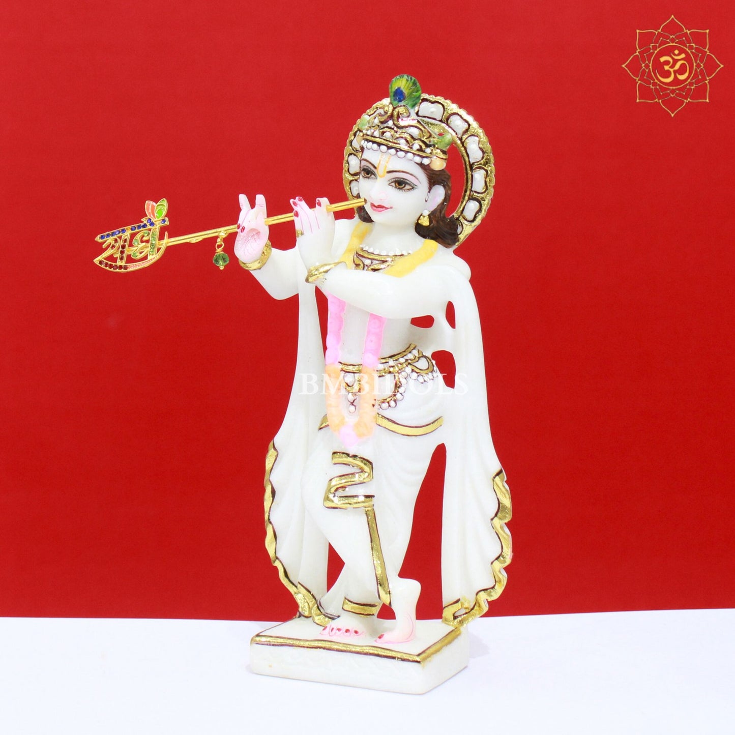 Small Marble Radha Krishna Idol in 9inches for Home Temple