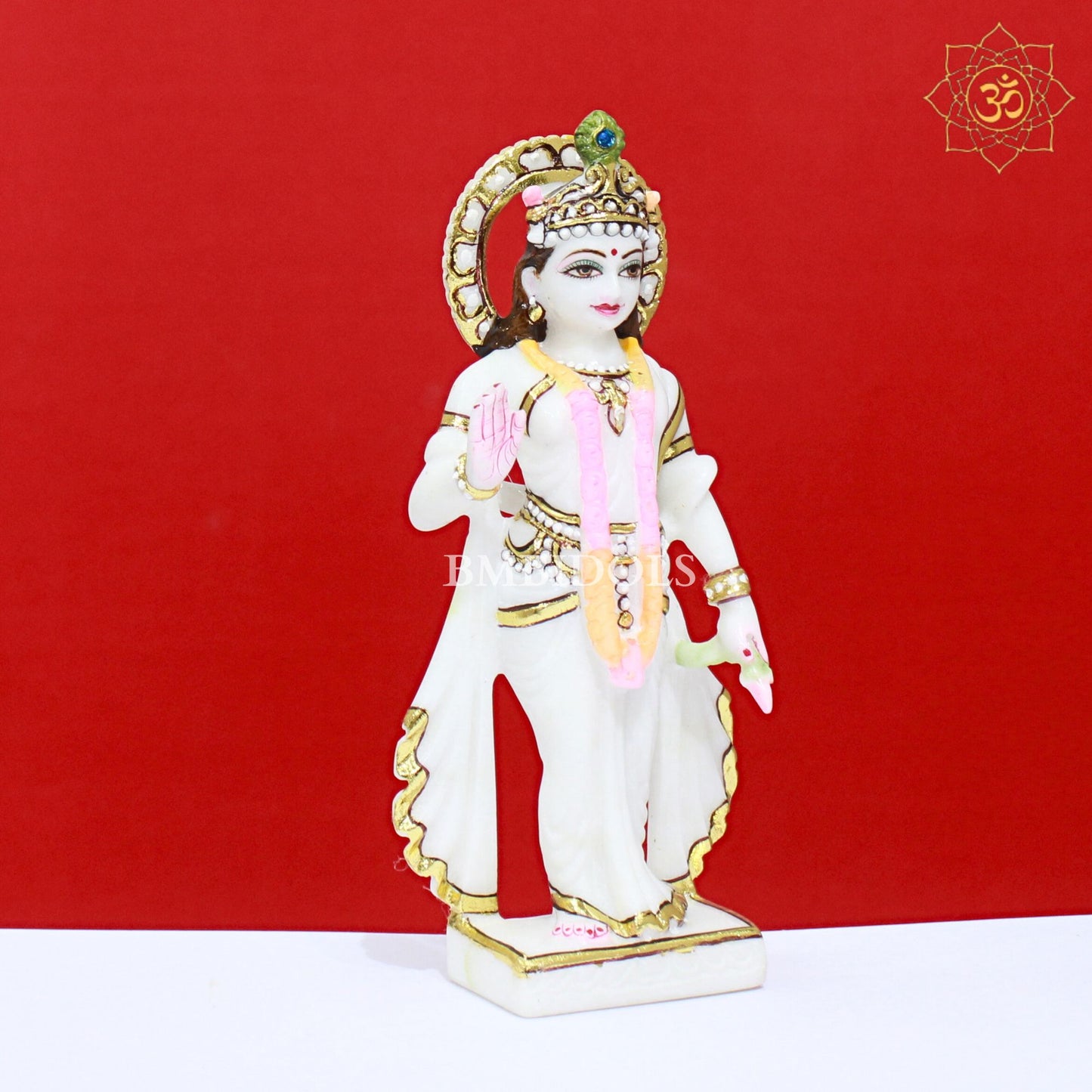 Small Marble Radha Krishna Idol in 9inches for Home Temple