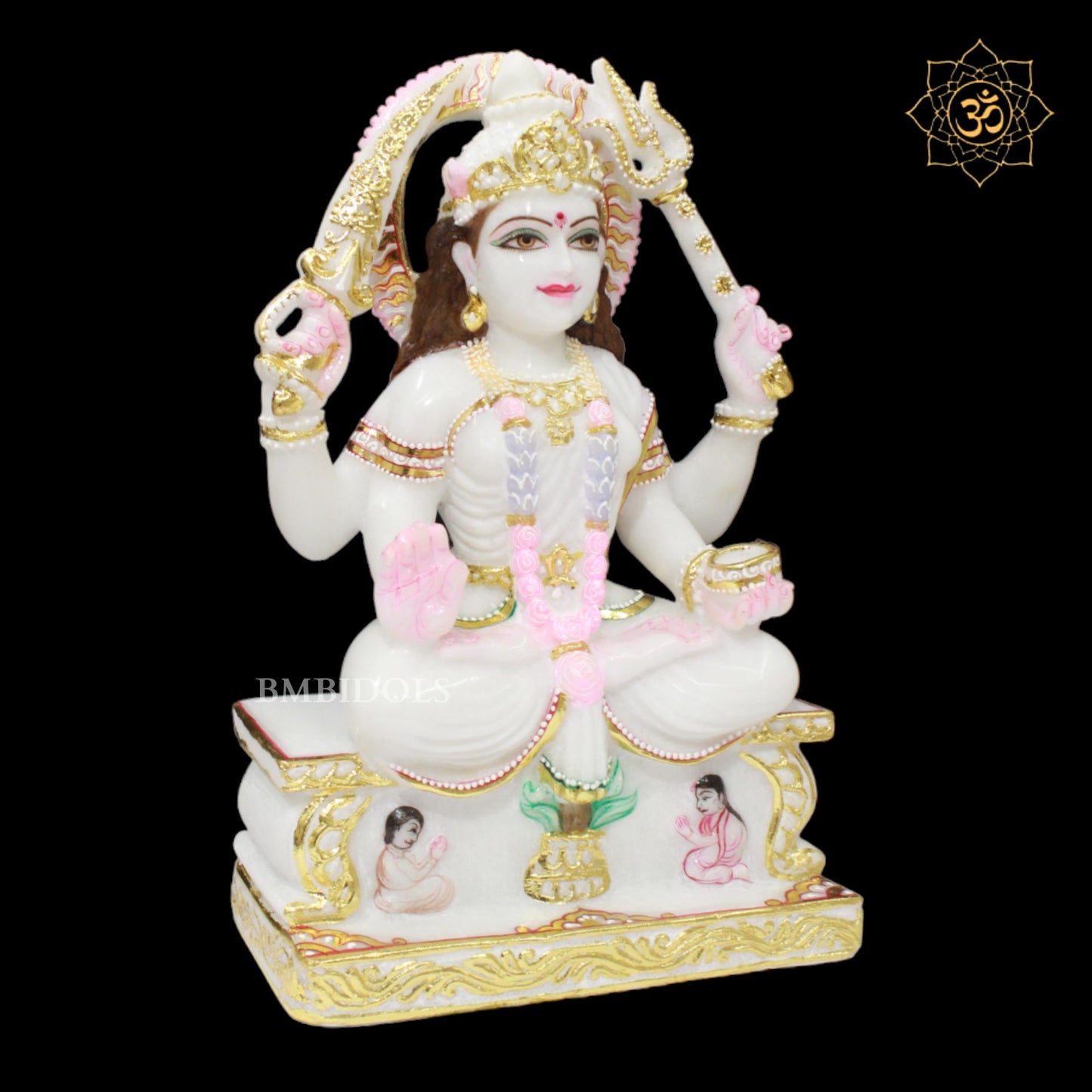 White Marble Santoshi Maa Murti in Makrana Marble 15inches