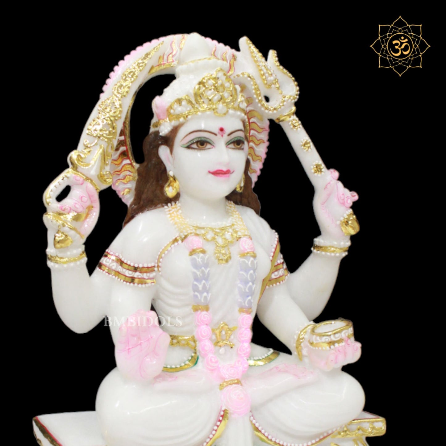 White Marble Santoshi Maa Murti in Makrana Marble 15inches