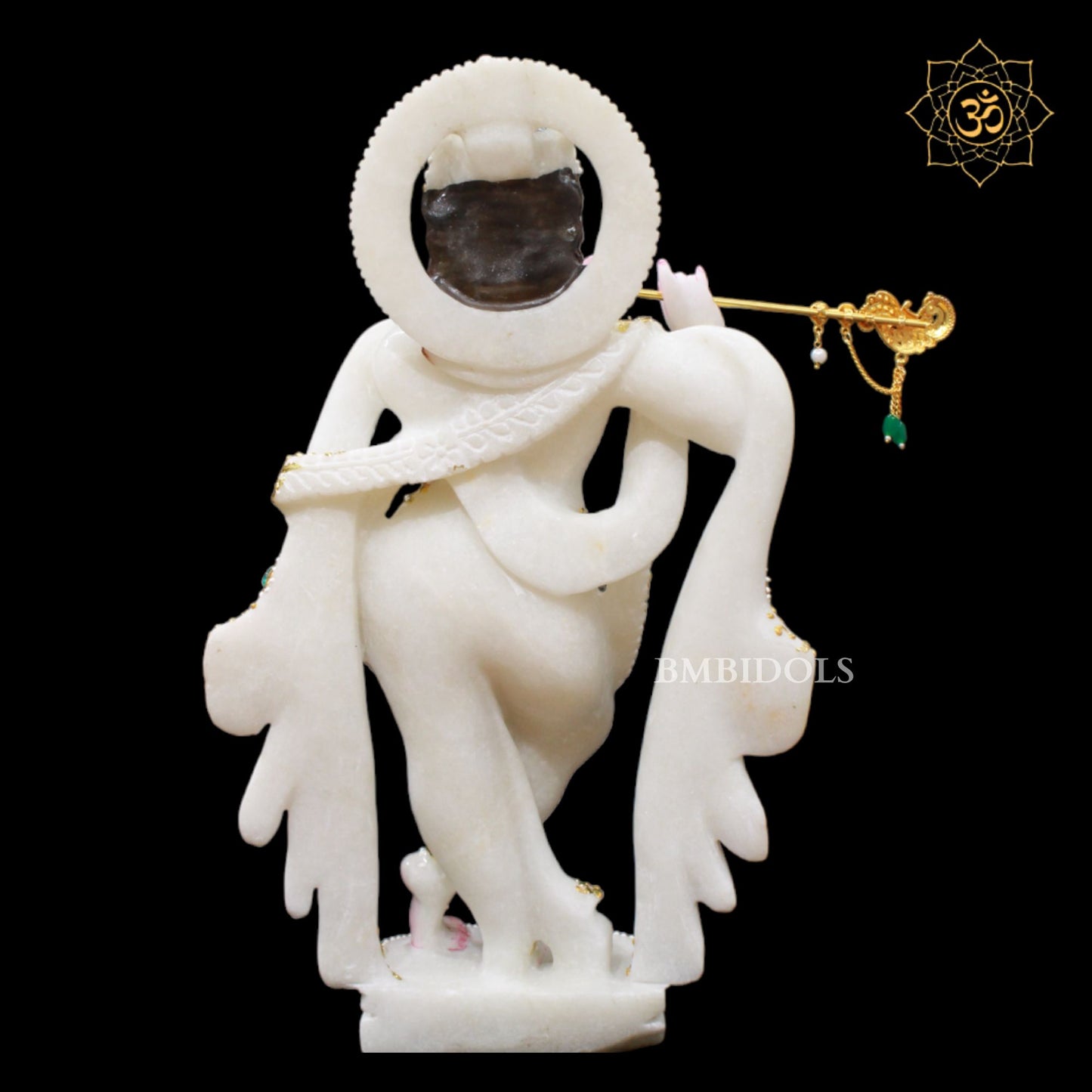 Antique Marble Krishna Statue in 15inches for Home Temples