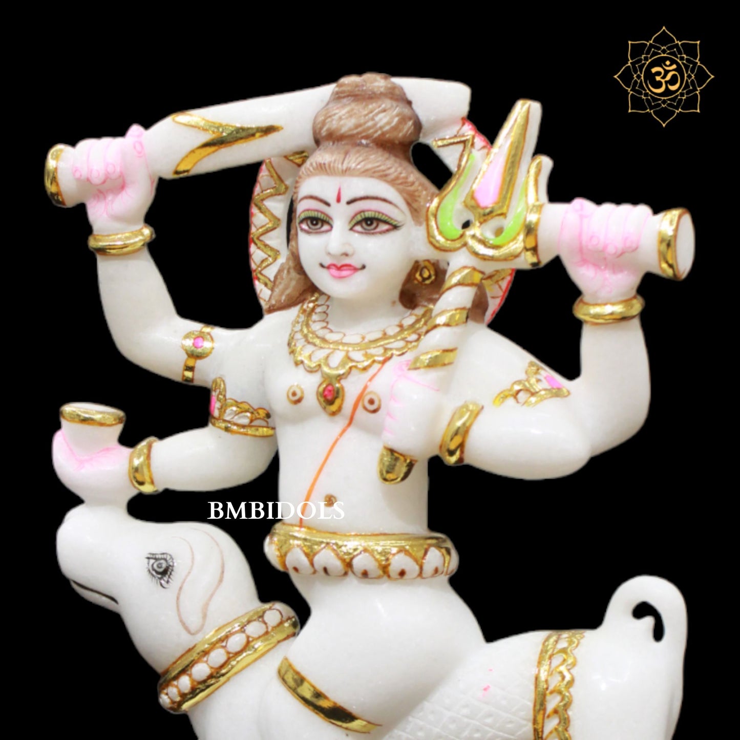 Marble Kal Bhairav (Bheru) Baba Murti for Home or Mandir