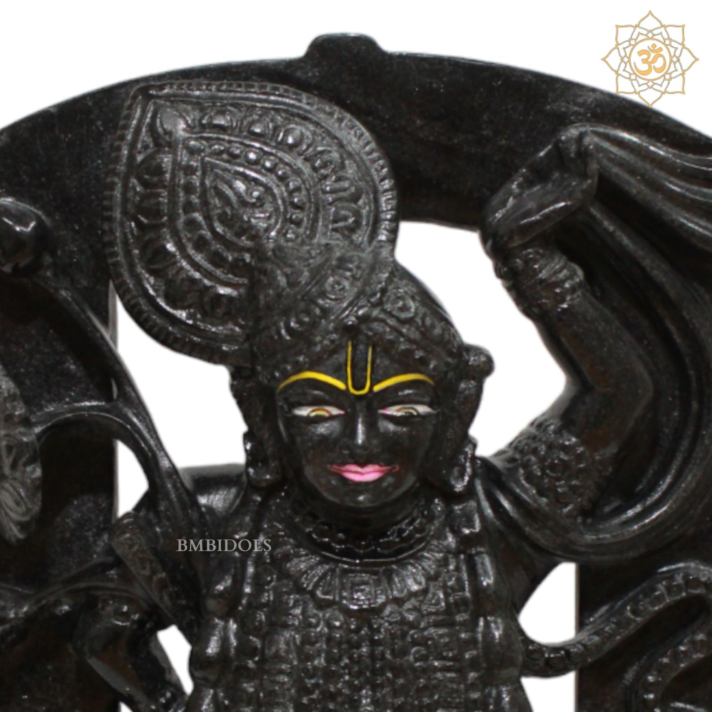 Black Shrinath Ji Statue for Homes and Temples in 12inches