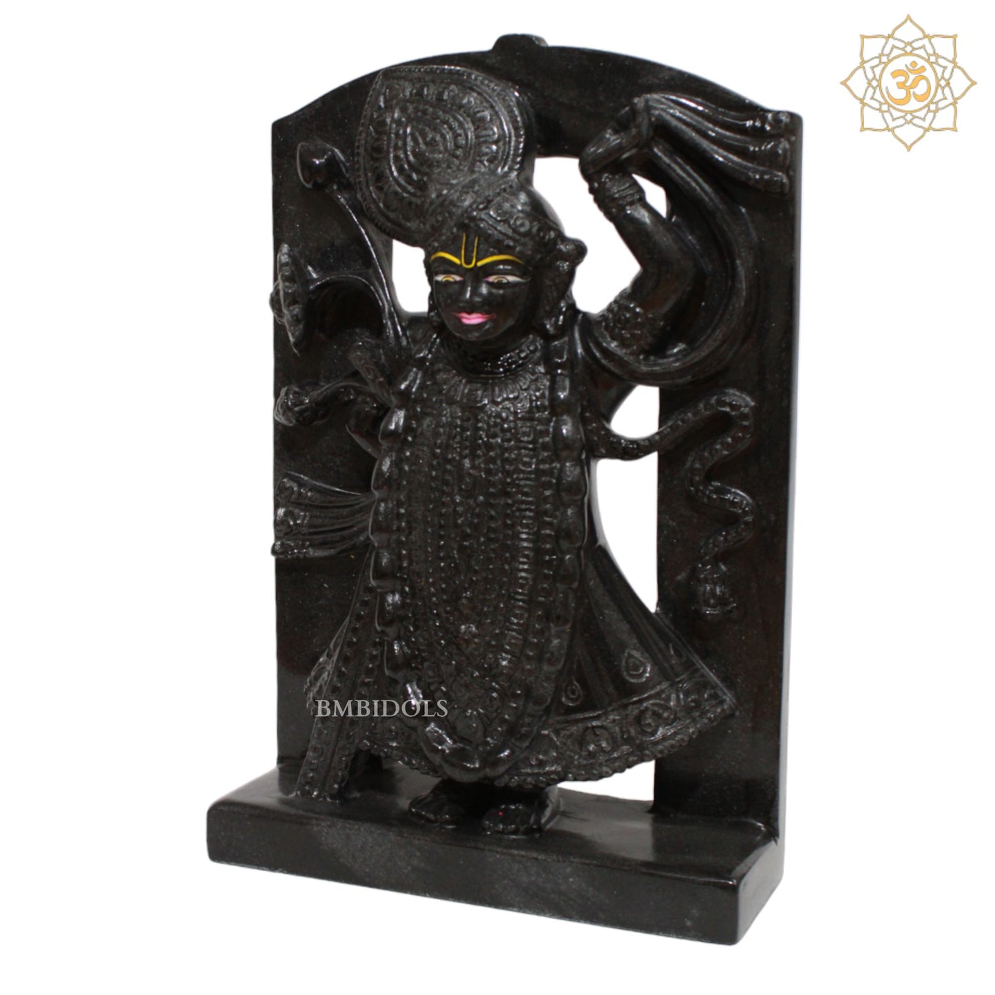 Black Shrinath Ji Statue for Homes and Temples in 12inches