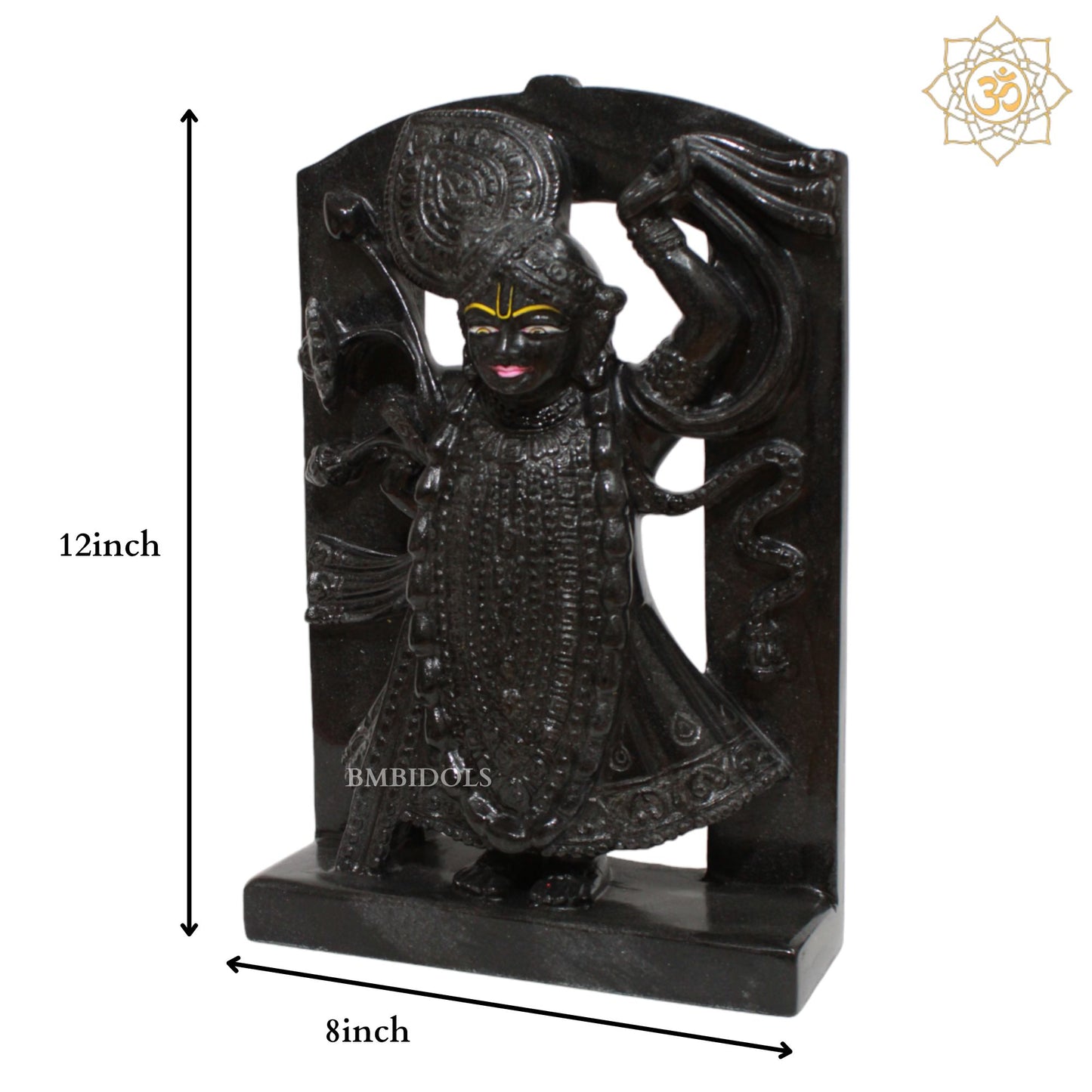 Black Shrinath Ji Statue for Homes and Temples in 12inches