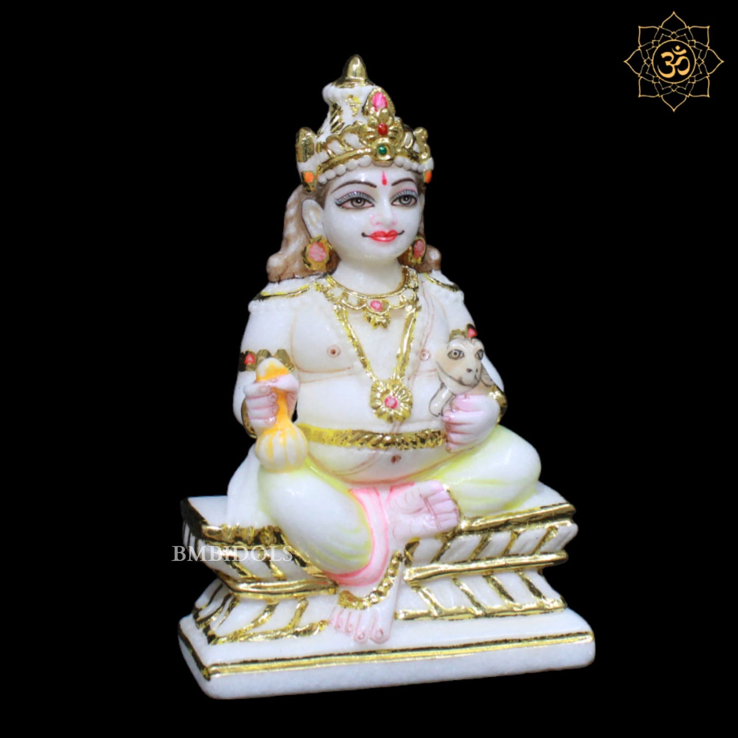 Marble Kuber Marble Murti for Homes and Temples in 7inch