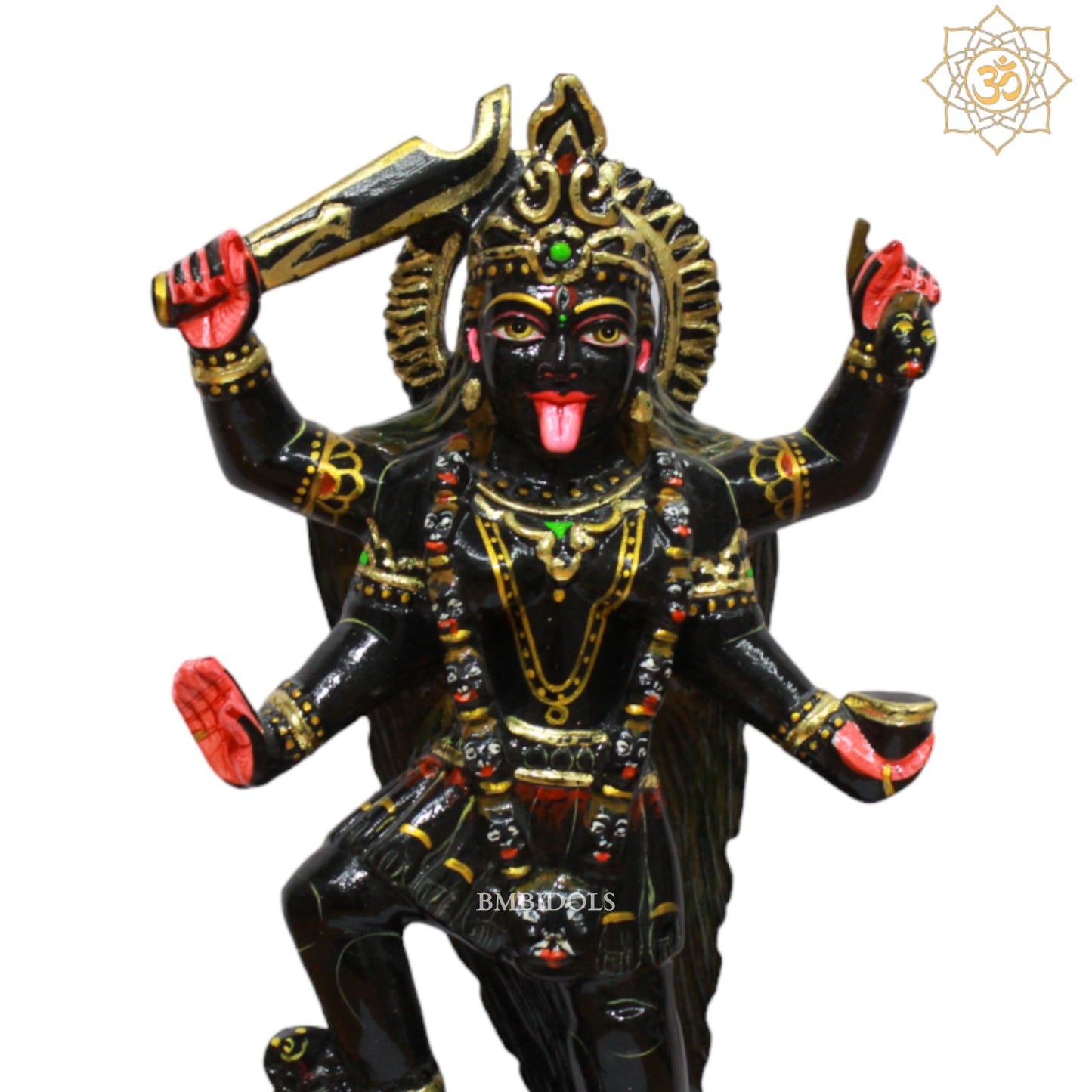 Black Stone Maha Kali Maa Murti for Homes and Temples in 12inch
