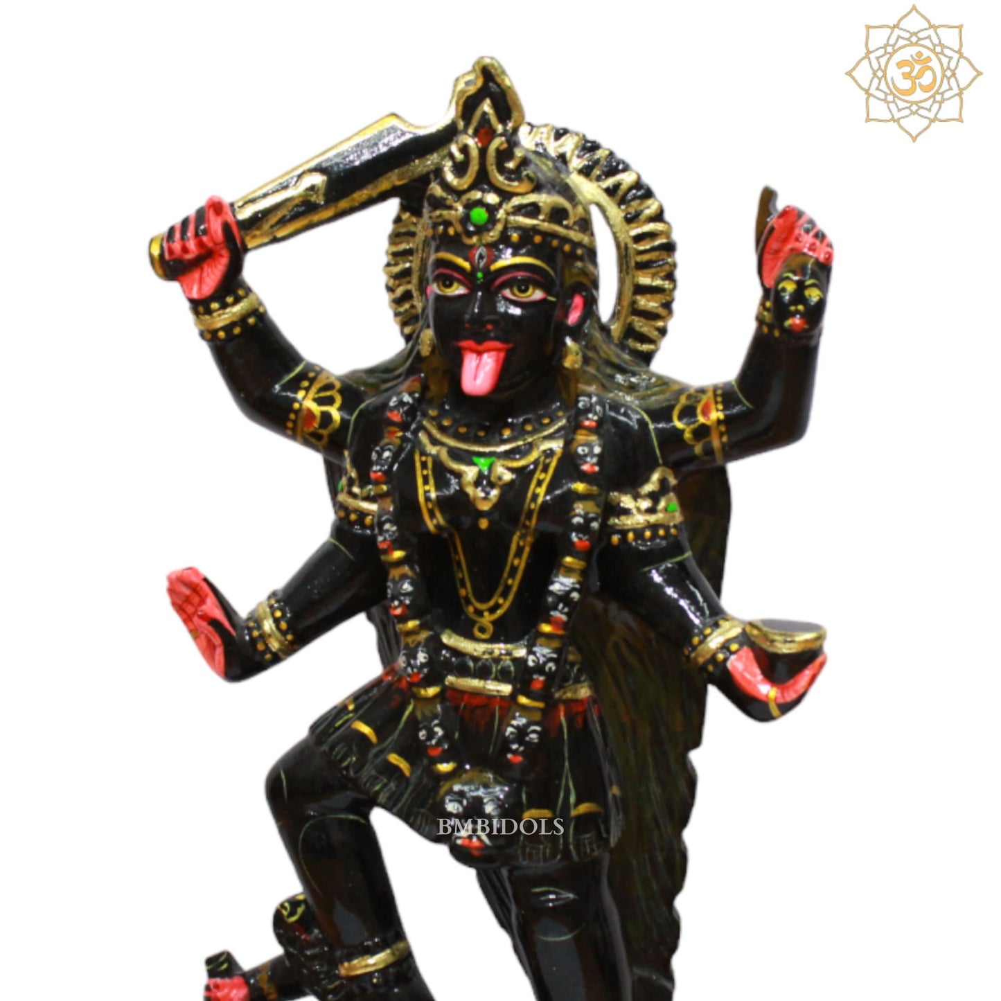 Black Stone Maha Kali Maa Murti for Homes and Temples in 12inch