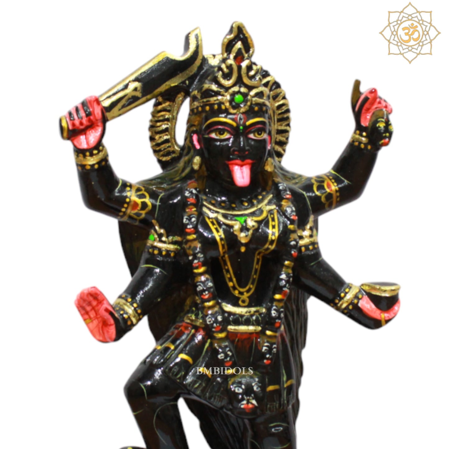 Black Stone Maha Kali Maa Murti for Homes and Temples in 12inch
