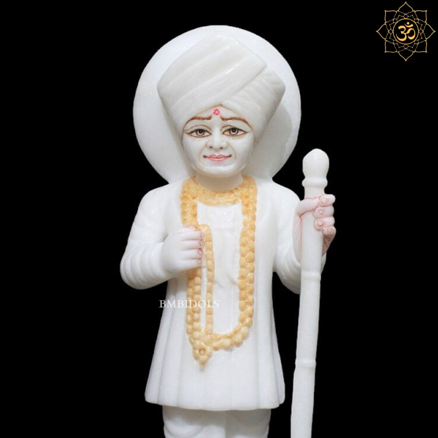 White Marble Jalaram Bapa Murti for Homes and Temples in 9inches