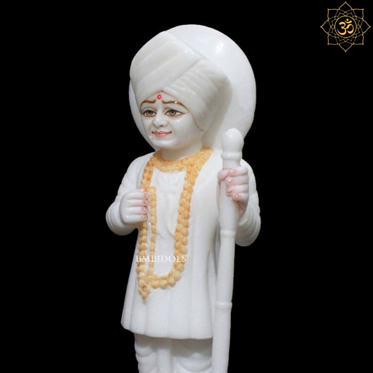 White Marble Jalaram Bapa Murti for Homes and Temples in 9inches