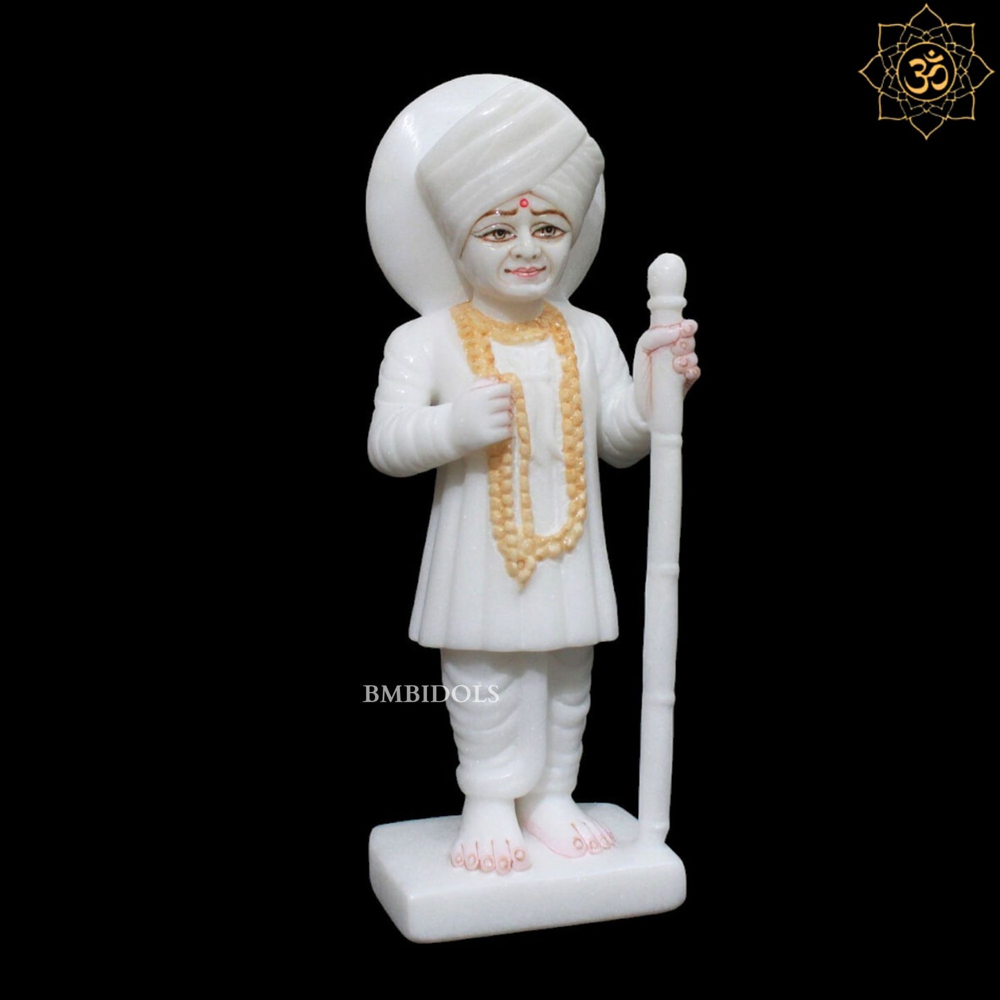 White Marble Jalaram Bapa Murti for Homes and Temples in 9inches