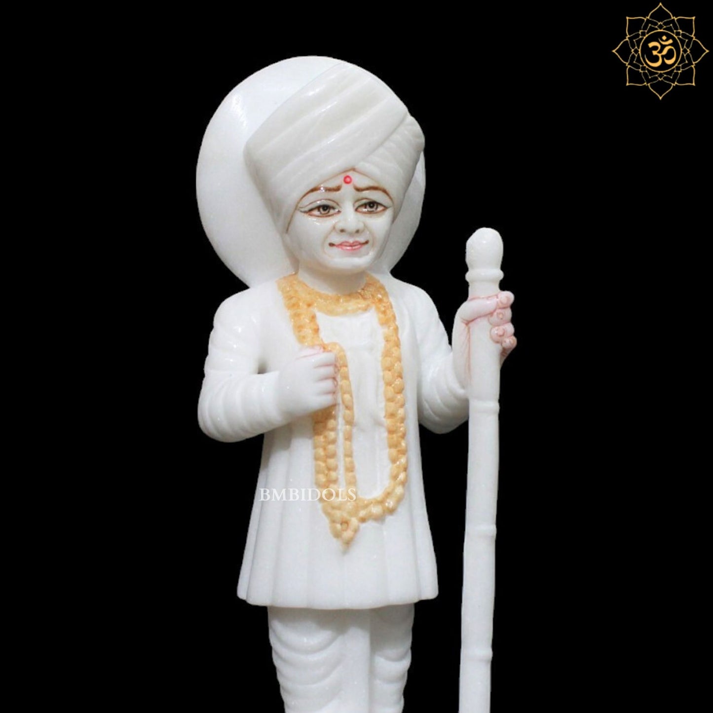 White Marble Jalaram Bapa Murti for Homes and Temples in 9inches