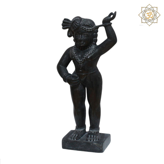 Black Stone Shrinath Ji Murti for Homes and Temples in 12inch