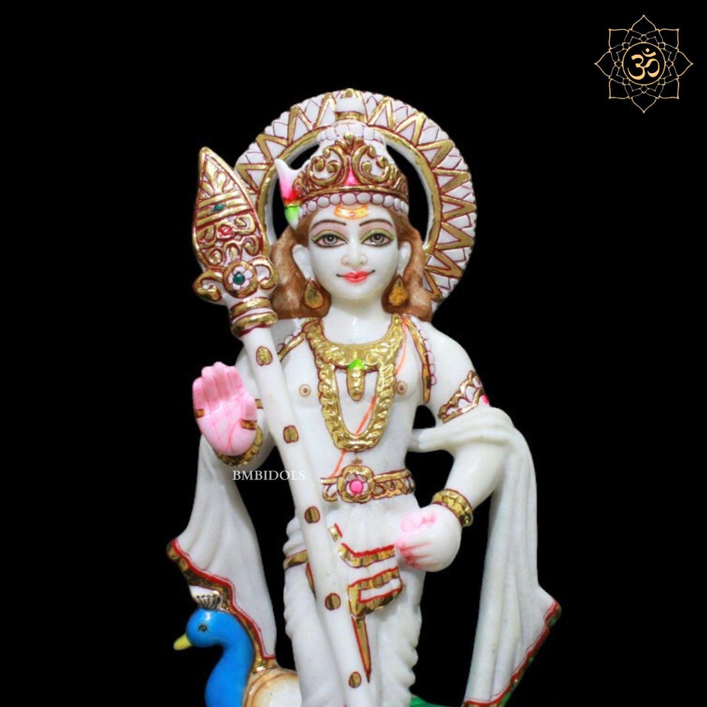 Marble Murugan Murti for Homes and Temples in 1feet