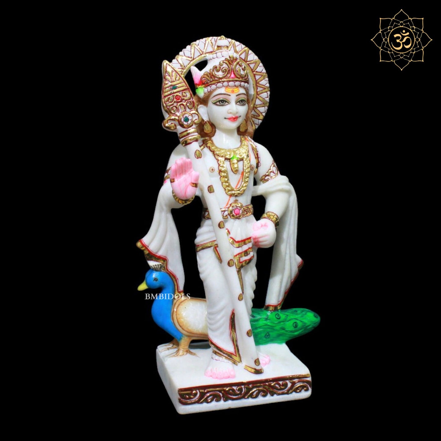 Marble Murugan Murti for Homes and Temples in 1feet