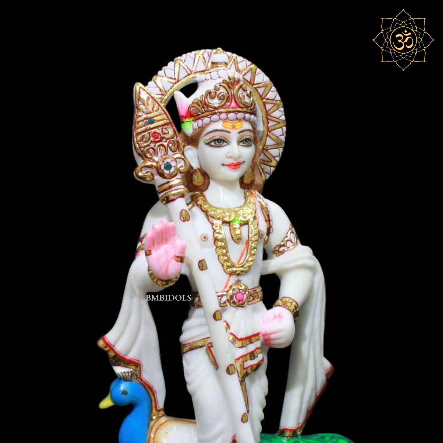 Marble Murugan Murti for Homes and Temples in 1feet