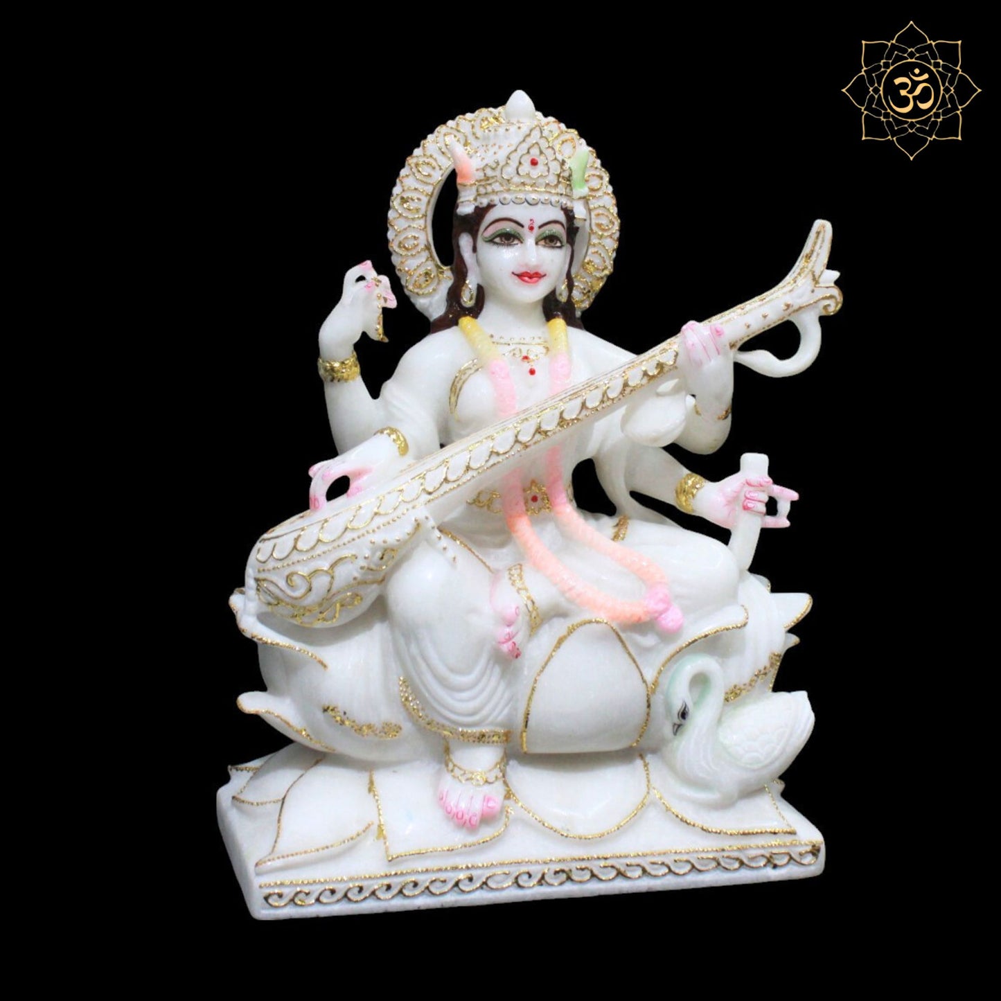 Beautiful Saraswati Maa Murti in Makrana Marble in 15inches