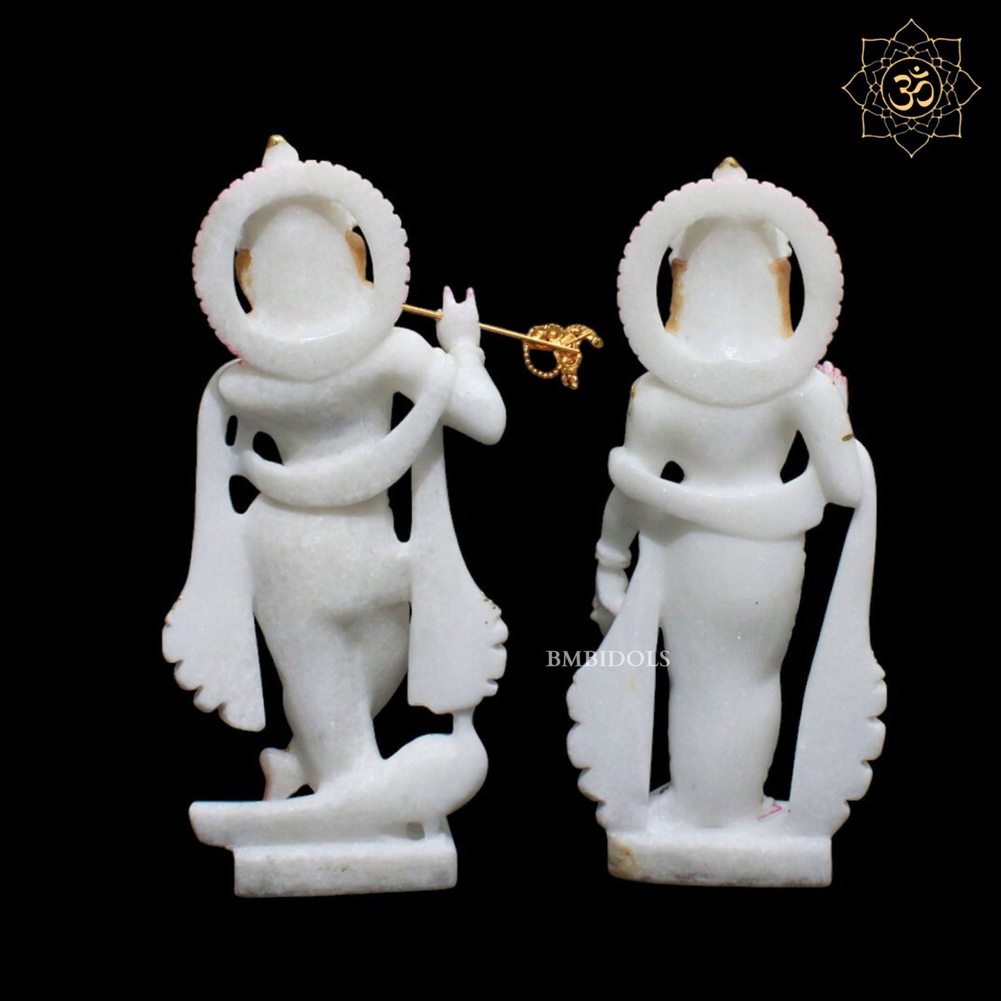 Radha Krishna Marble Murti for Homes and Temples in 12inches in Amboze work