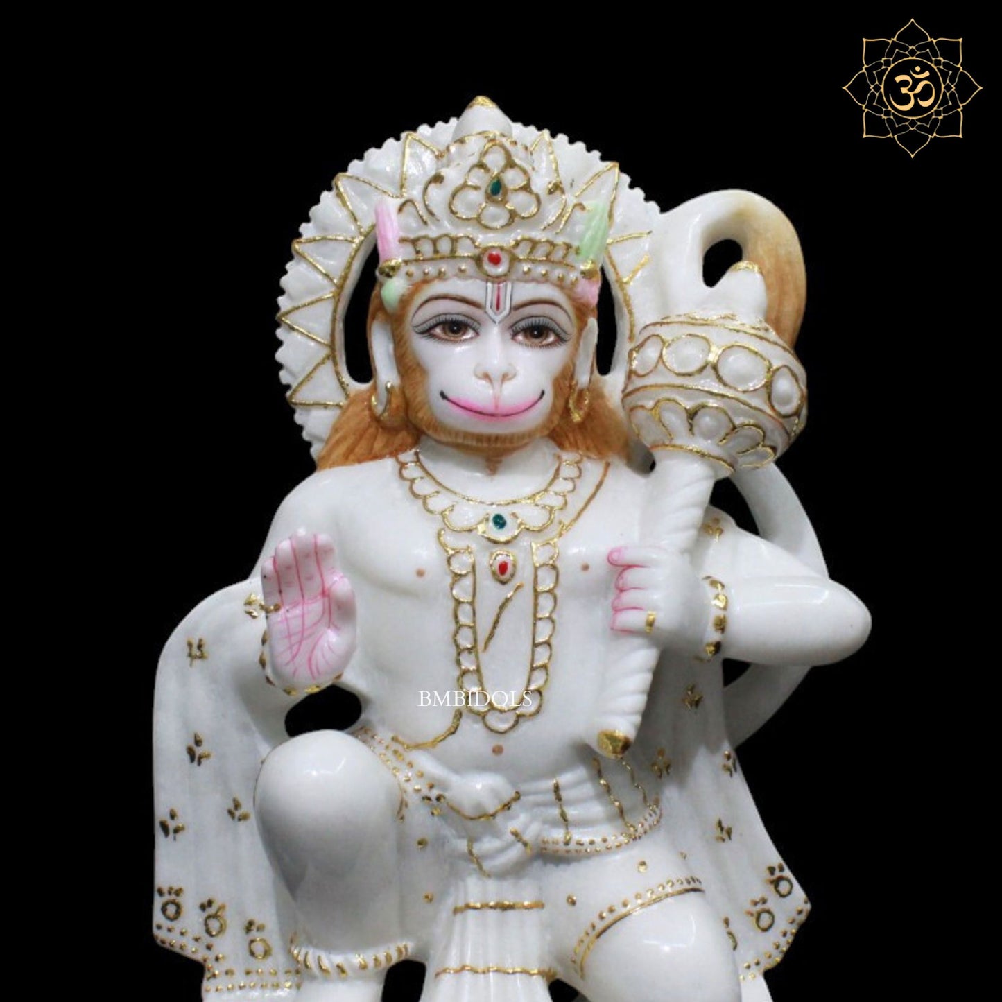 Ashirwad Hanuman Marble Murti for Homes and Temples in 9inches