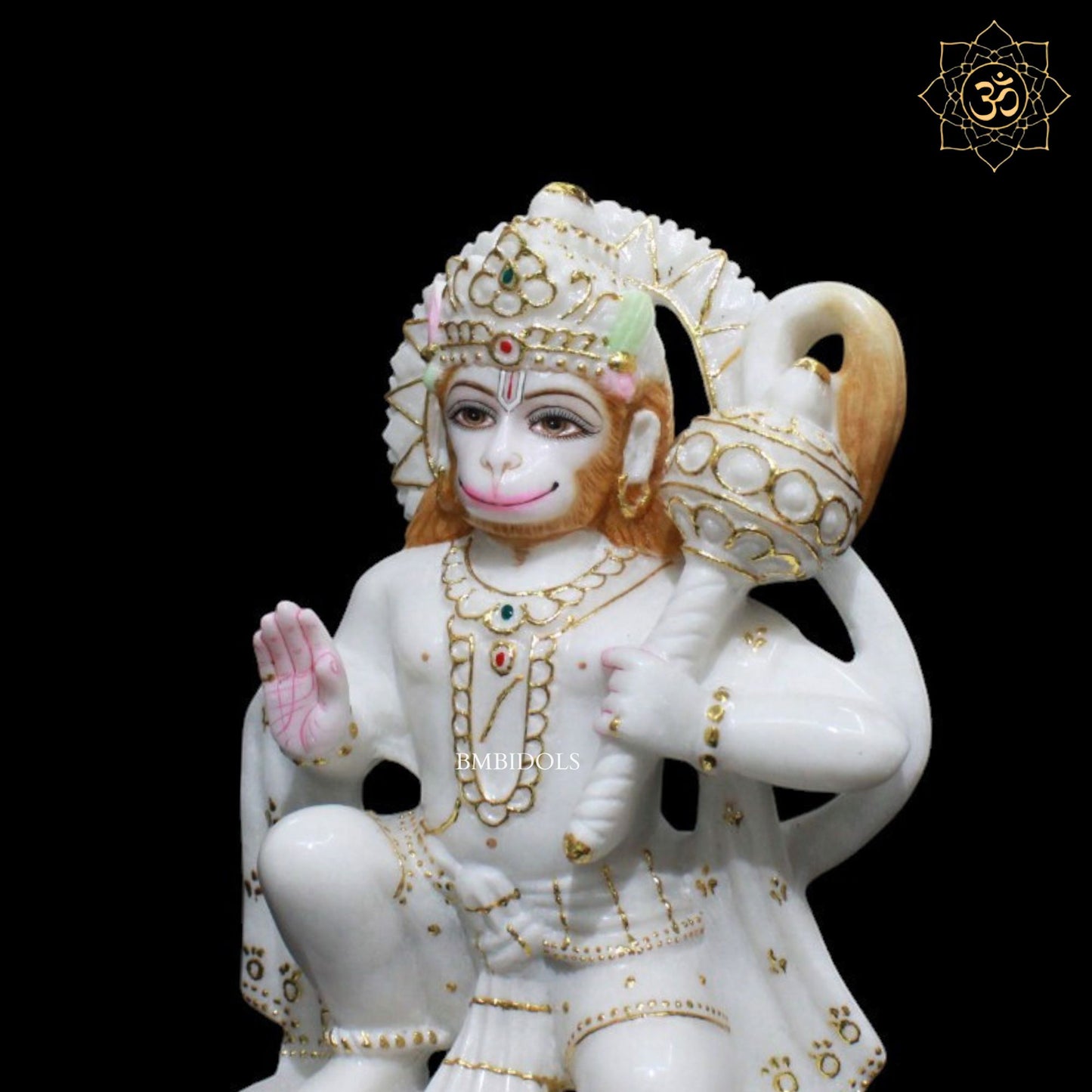 Ashirwad Hanuman Marble Murti for Homes and Temples in 9inches