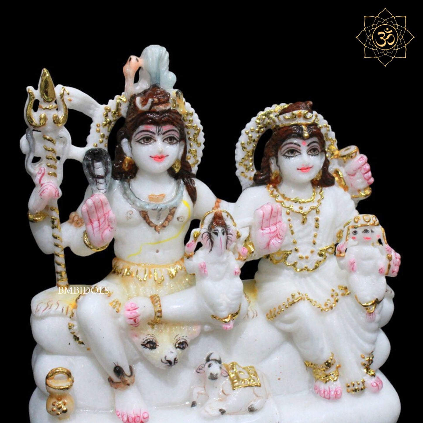 Shiv Parivar Marble Murti for Homes and Temples in 9inches