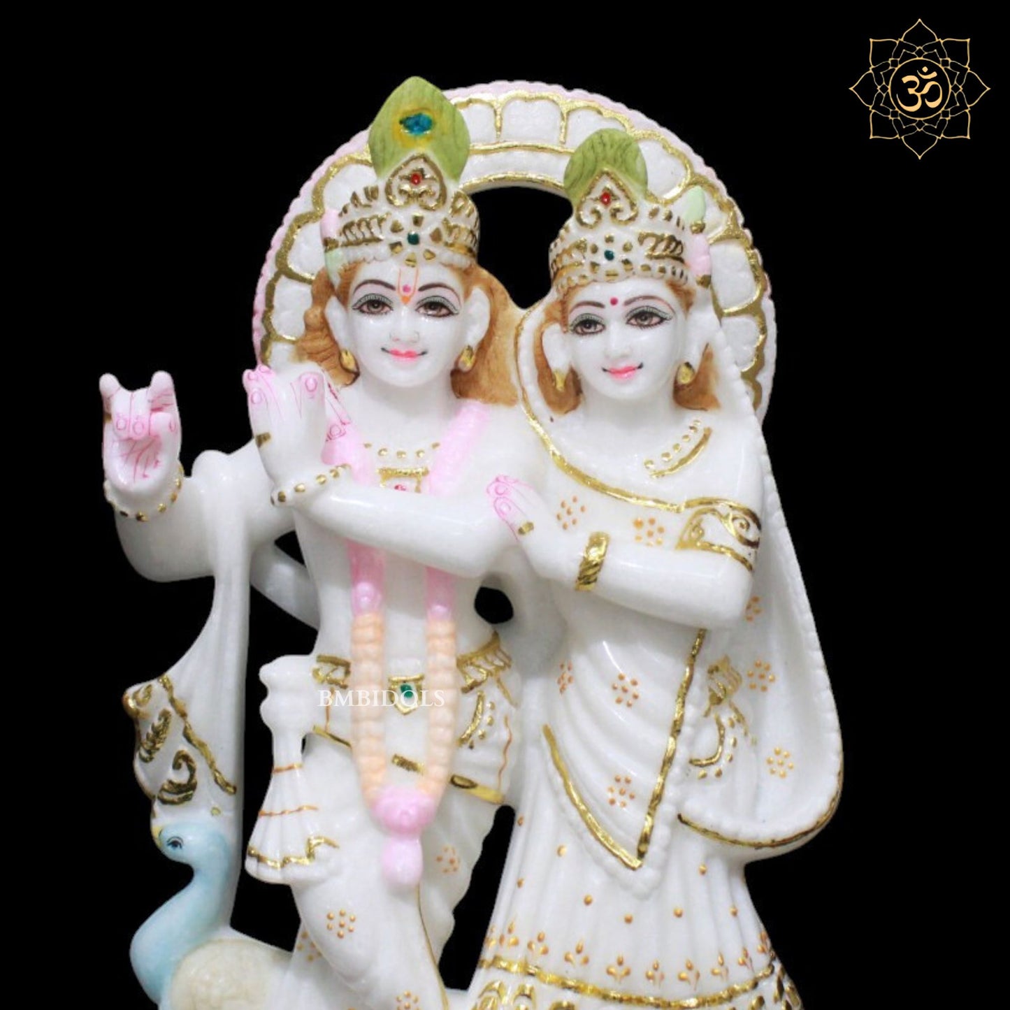 Marble Jugal Radha Krishna Murti for Homes and Temples in 12inches