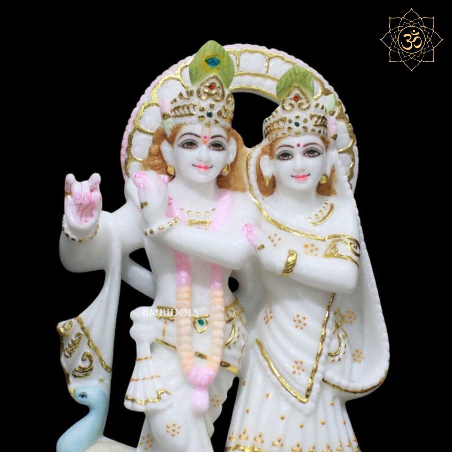 Marble Jugal Radha Krishna Murti for Homes and Temples in 12inches
