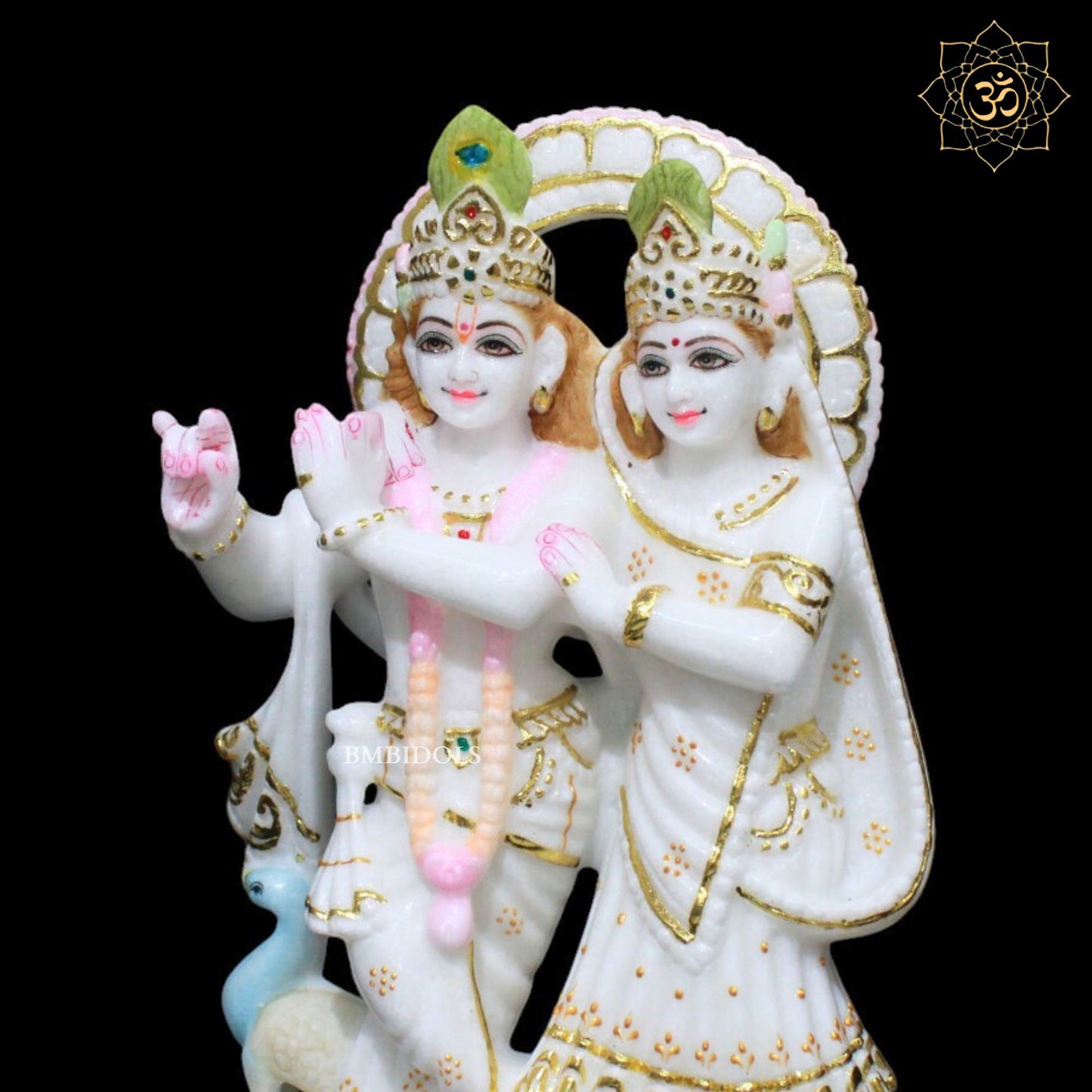 Marble Jugal Radha Krishna Murti for Homes and Temples in 12inches