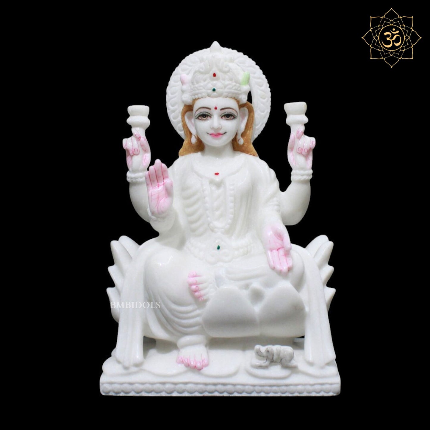 Lakshmi Maa Marble Murti for Homes and Temples in 12inches