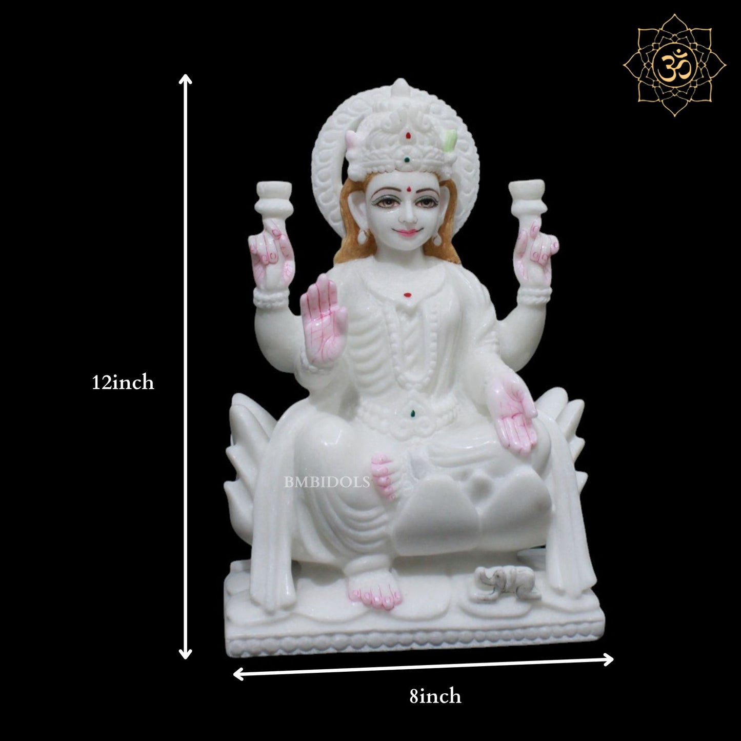 Lakshmi Maa Marble Murti for Homes and Temples in 12inches