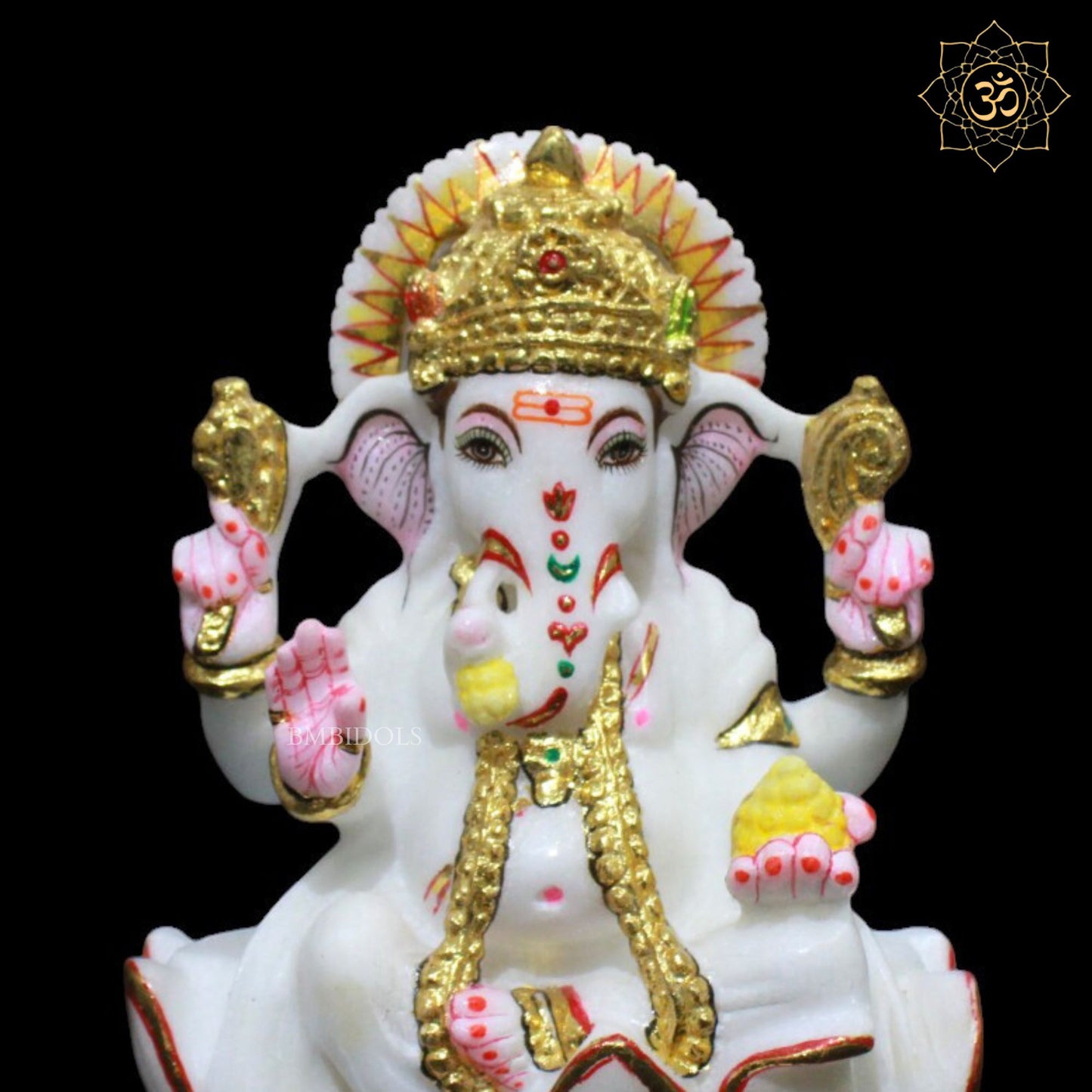 Ganesh Marble Murti for Homes and Temples in 9inches