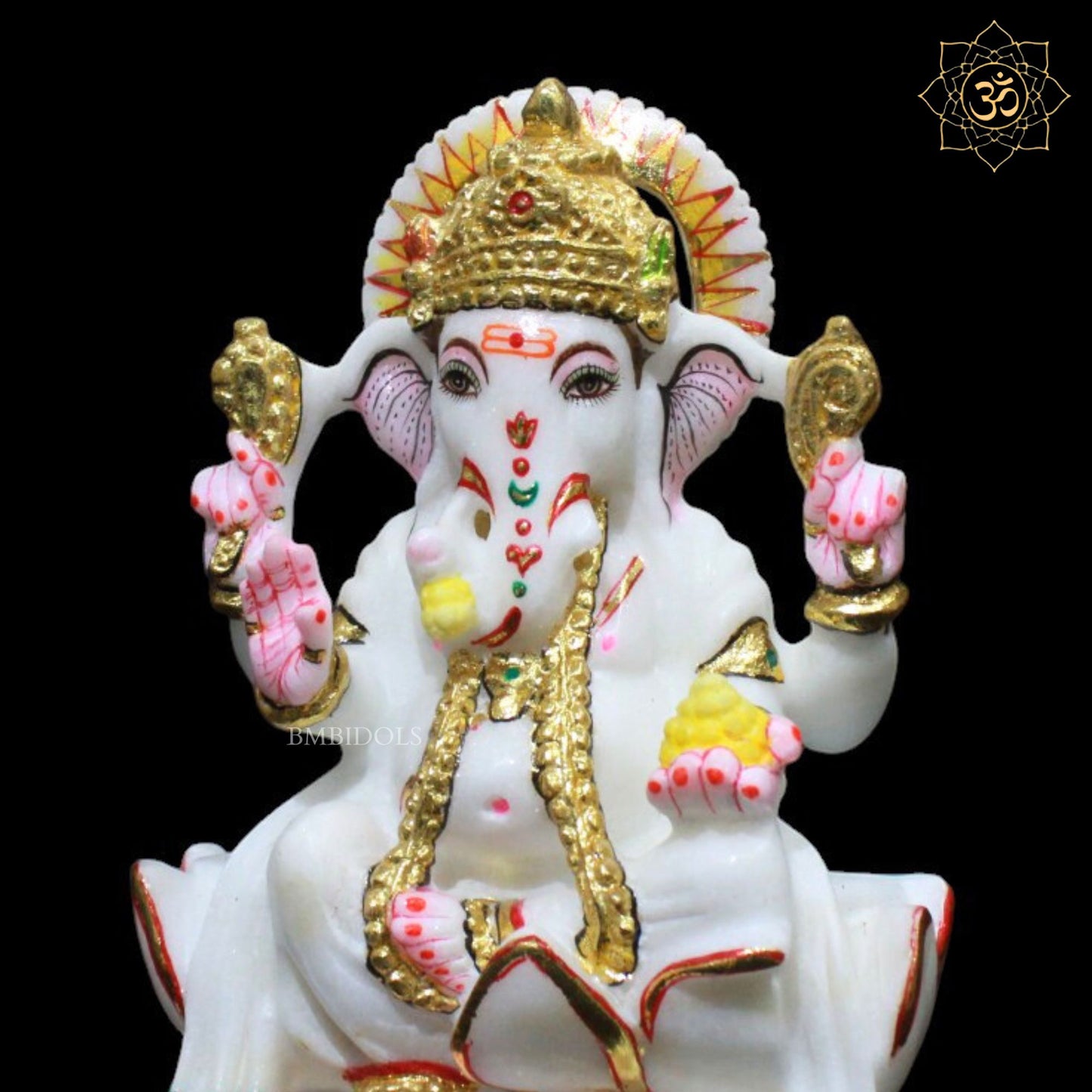 Ganesh Marble Murti for Homes and Temples in 9inches