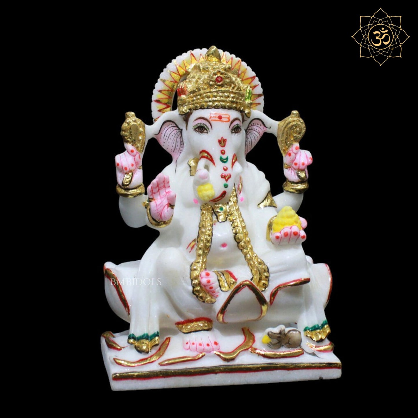 Ganesh Marble Murti for Homes and Temples in 9inches