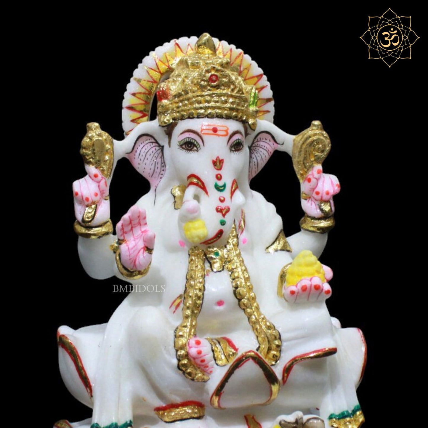 Ganesh Marble Murti for Homes and Temples in 9inches