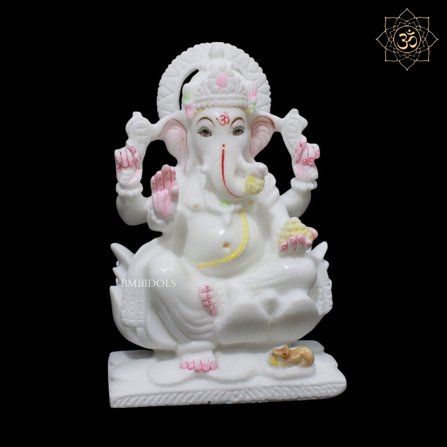 Ganesh Lakshmi Marble Murti for Home Mandirs in 9inches