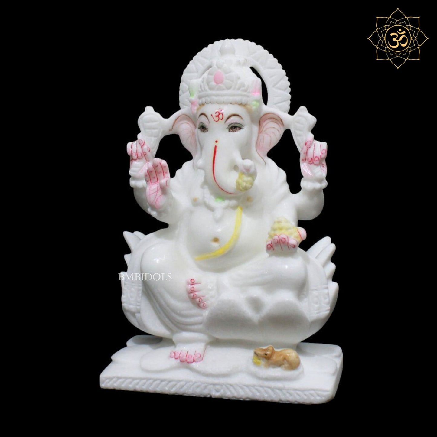Ganesh Lakshmi Marble Murti for Home Mandirs in 9inches