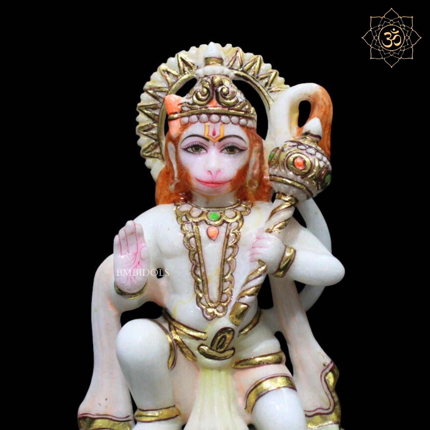 Ashirwad Marble Hanuman Murti for Homes and Temples in 8inches