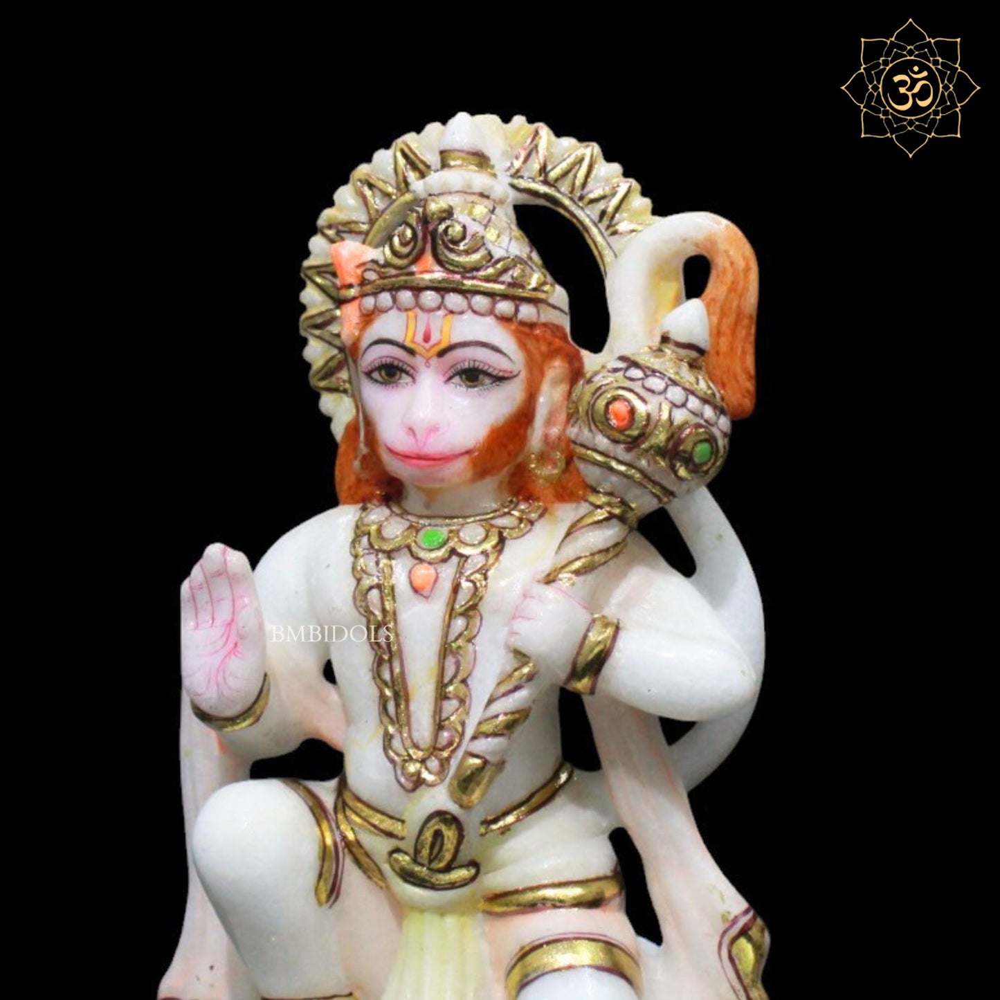Ashirwad Marble Hanuman Murti for Homes and Temples in 8inches