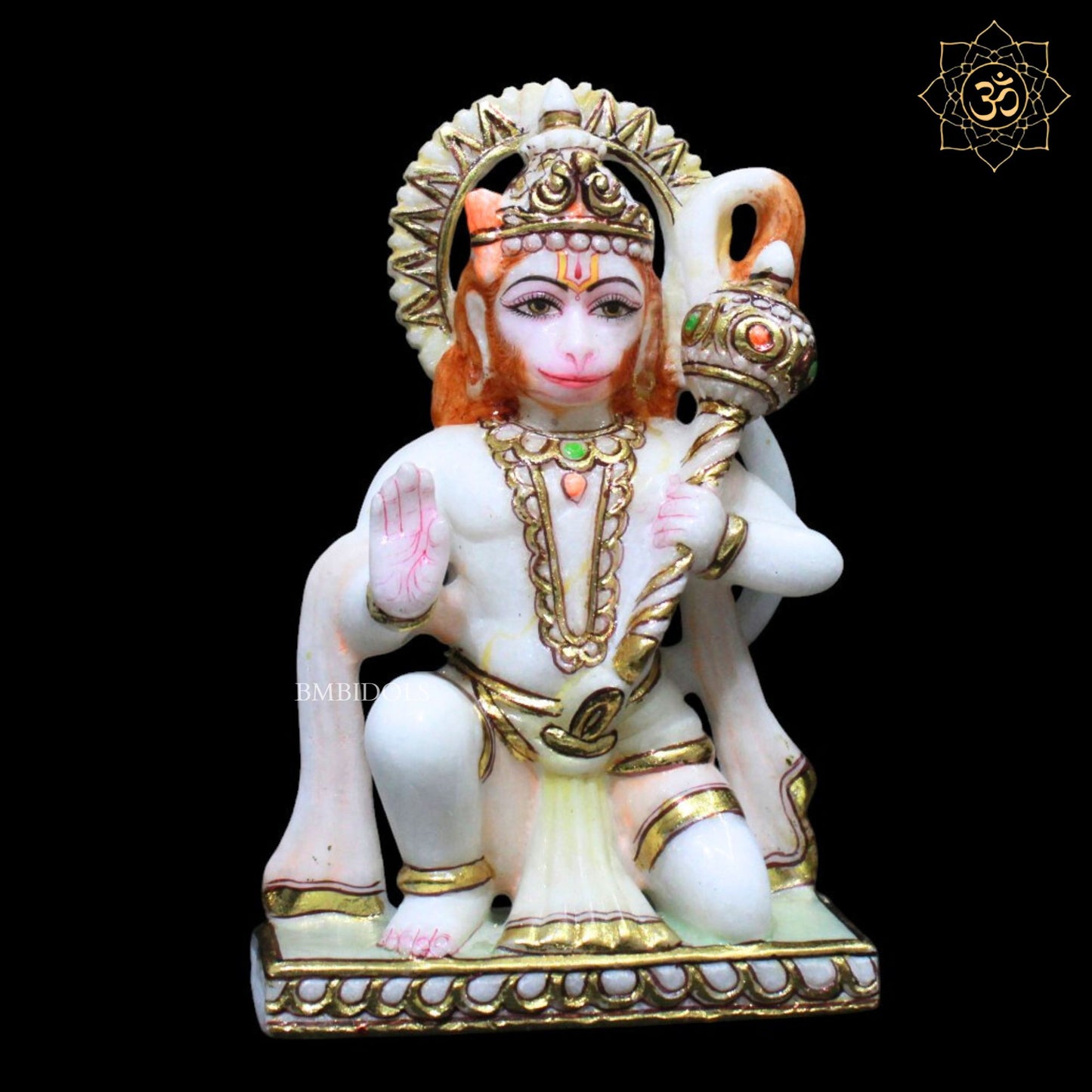 Ashirwad Marble Hanuman Murti for Homes and Temples in 8inches