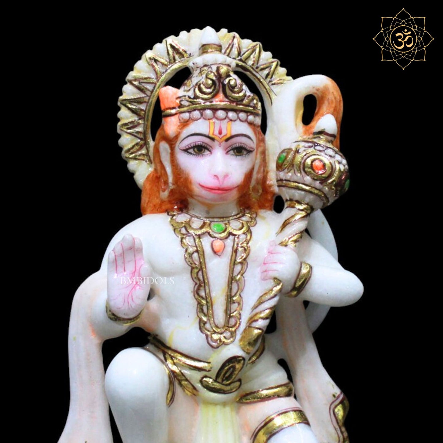 Ashirwad Marble Hanuman Murti for Homes and Temples in 8inches